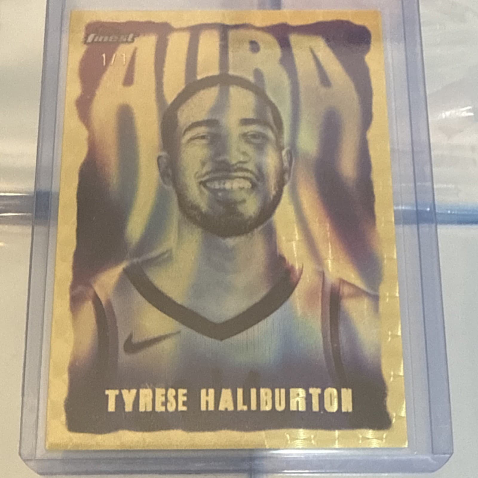 TOPPS FINEST 2026 AURA SUPERFRACTOR TYRESE HALIBURTON INDIANA PACERS 1/1
