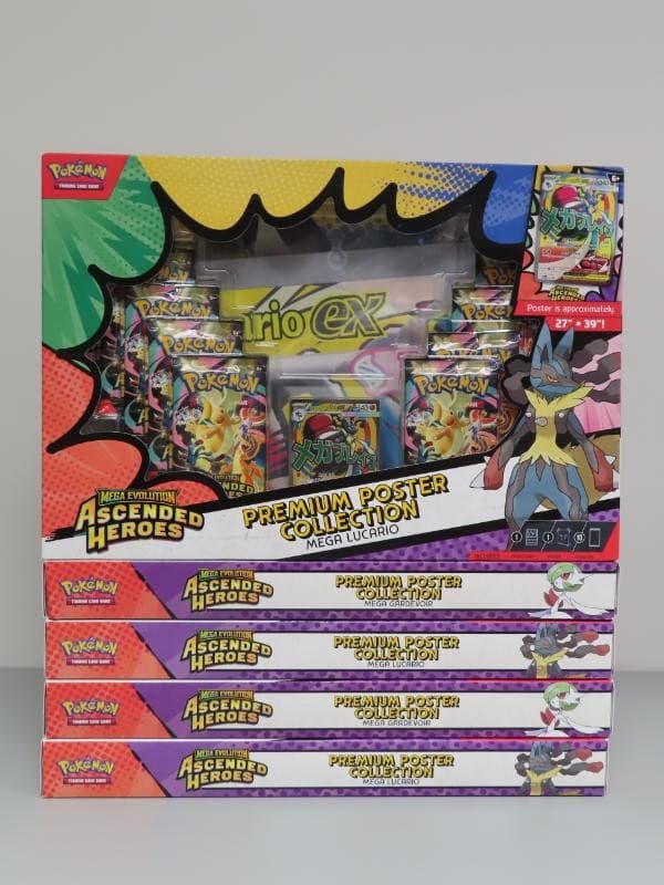 (5) Lot 2026 Pokemon Ascended Heroes Sealed Premium Poster Collection Box