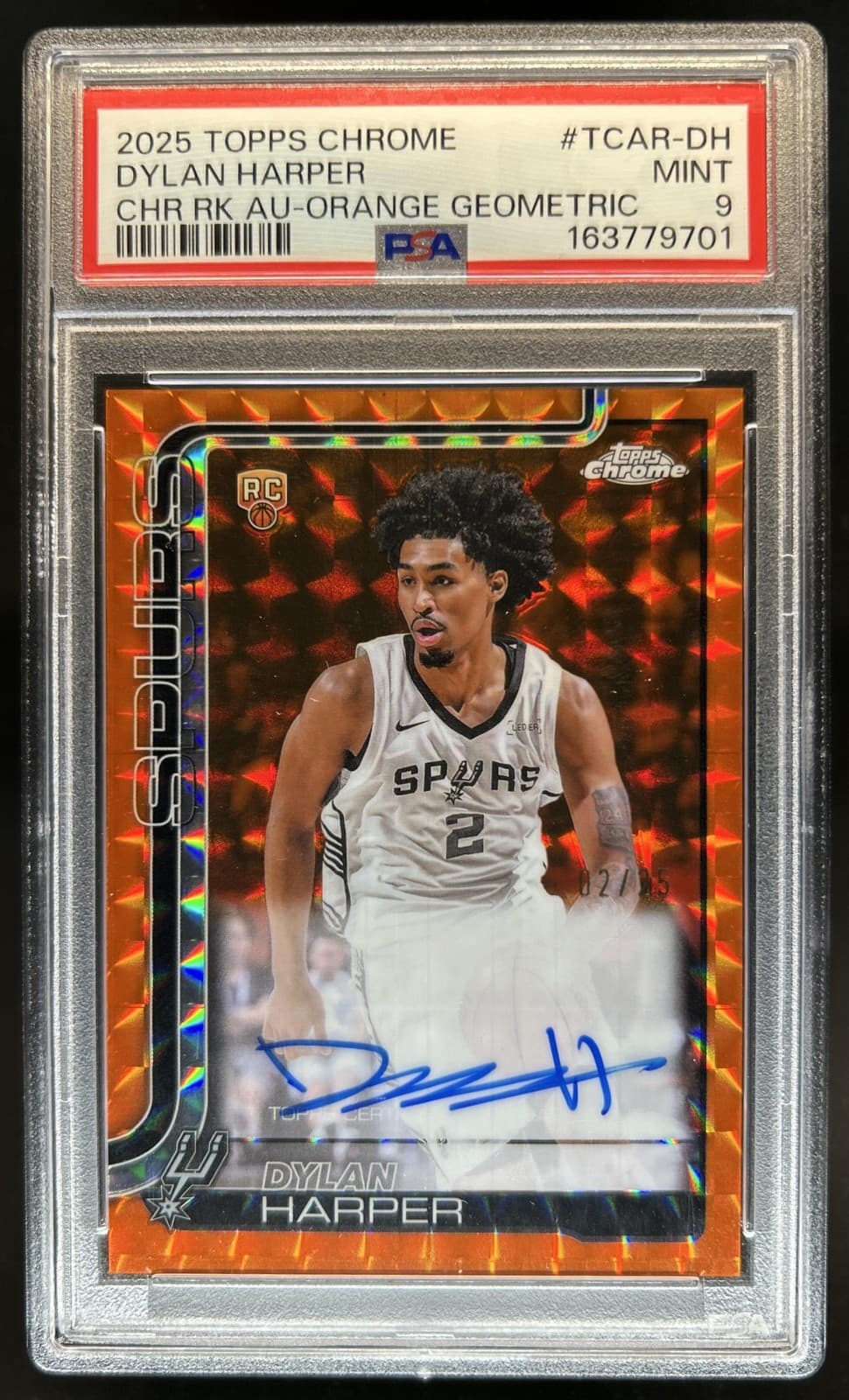 2025-26 Topps Chrome Dylan Harper Rookie Auto Geometric Orange RC #/25 PSA 9