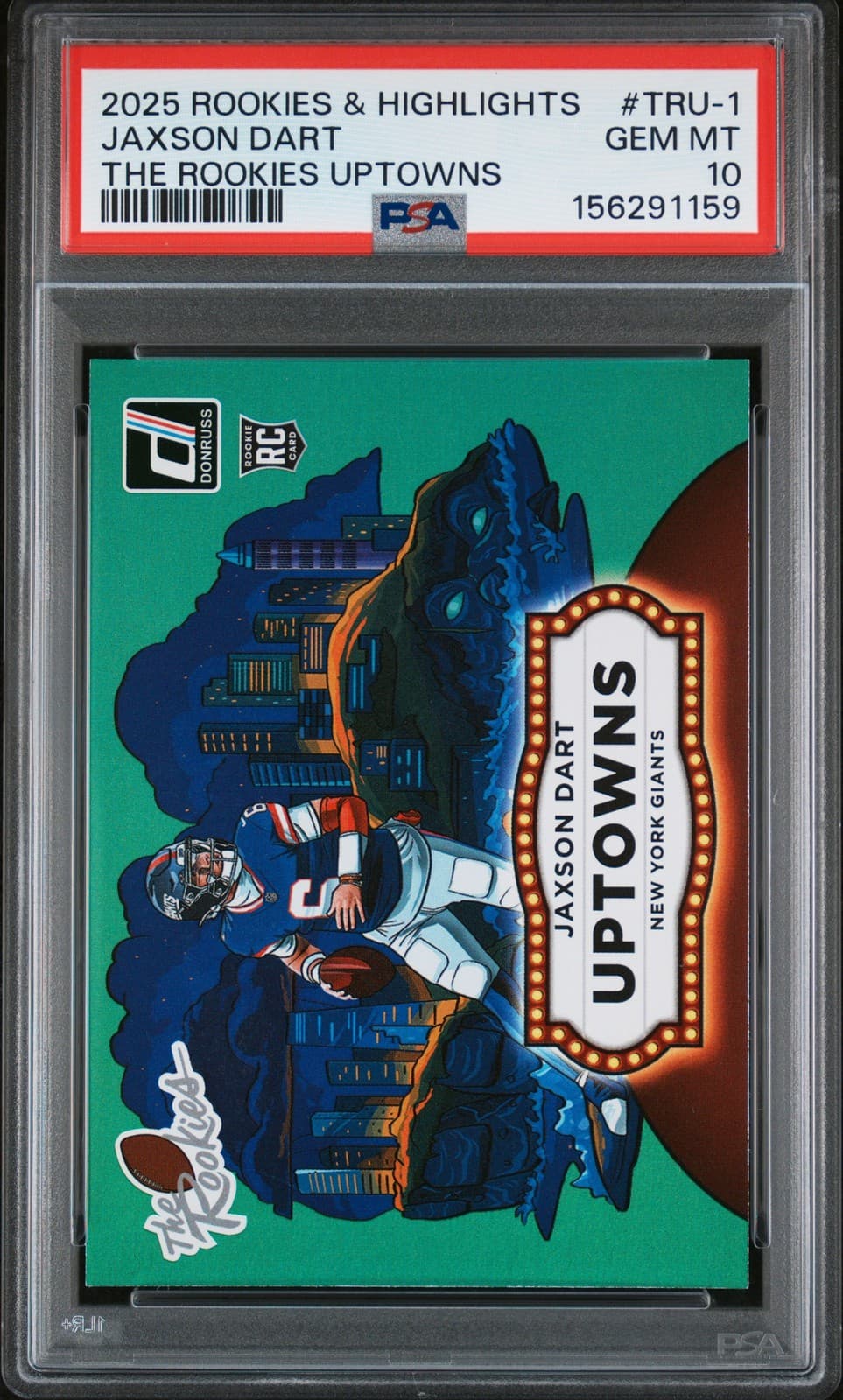 2025 DONRUSS ROOKIES & HIGHLIGHTS THE ROOKIES UPTOWNS #1 JAXSON DART PSA 10