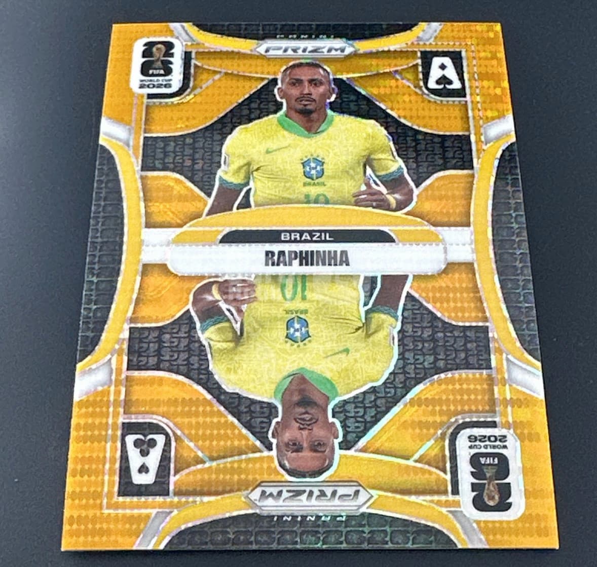 2026 Panini Prizm FIFA World Cup Raphinha Pulsar Gold Aces #08/10 No.19