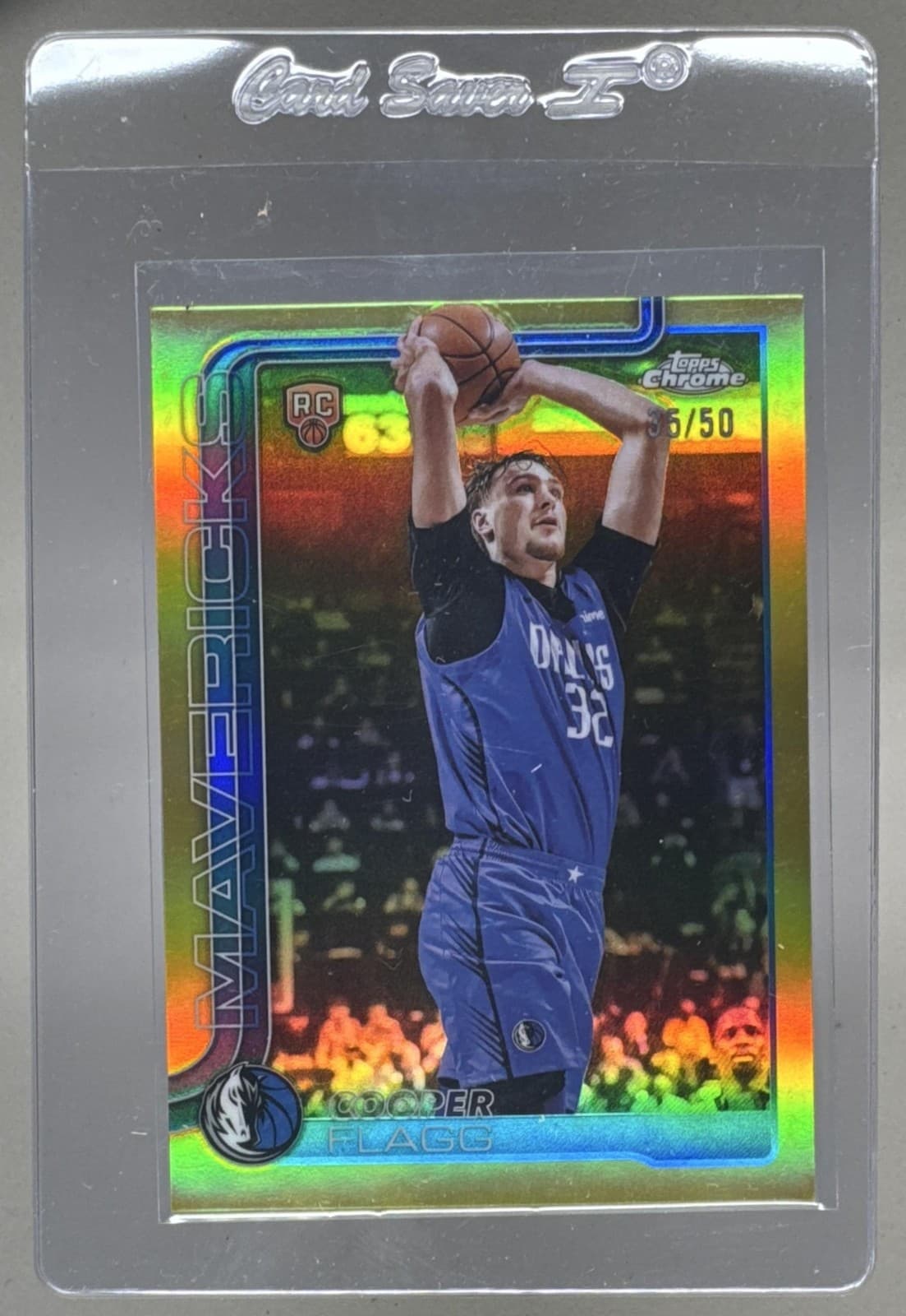 Cooper Flagg 2025 Topps Chrome #251 Gold Refractor Rookie RC 35/50