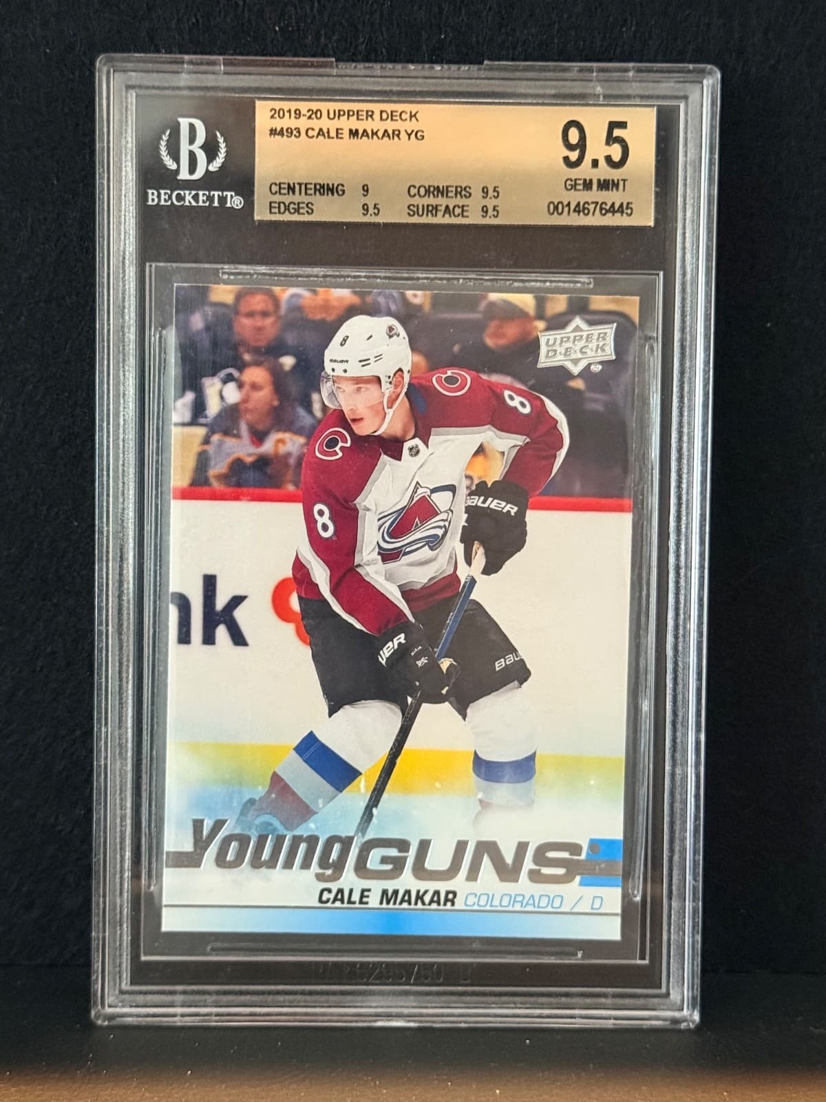 2019-20 Upper Deck - Young Guns Cale Makar #493 (RC) Beckett 9.5