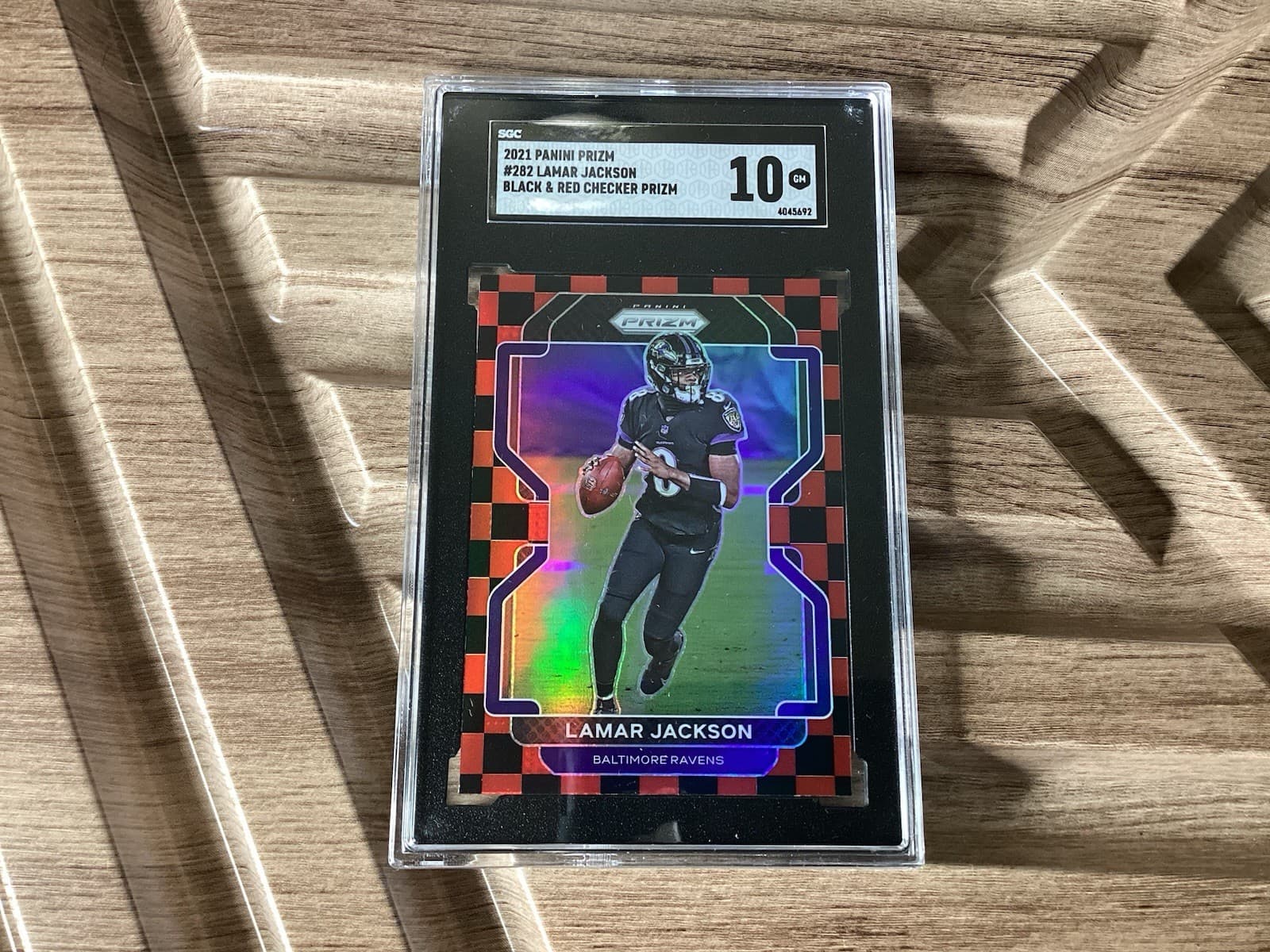 Lamar Jackson 2021 Panini Prizm Black and Red Checker Prizm Graded 10 🔥