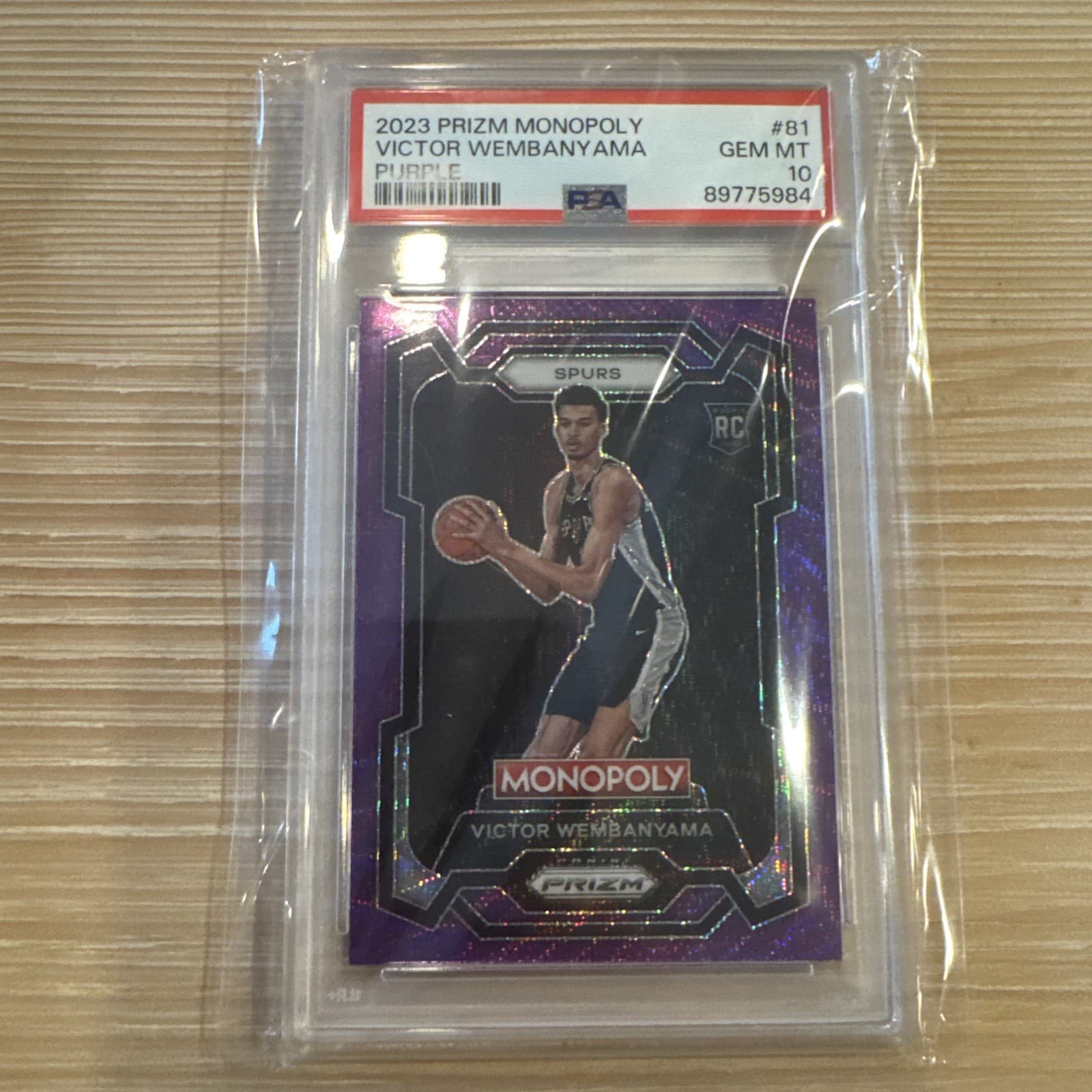 2023-24 Panini Prizm Monopoly - Victor Wembanyama #81 Purple  Prizm (RC) Psa 10