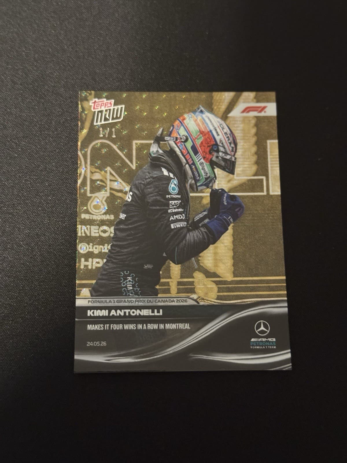 Kimi Antonelli 4th F1 Win In A Row 2026 Formula 1 Topps NOW #29 Foilfractor 1/1