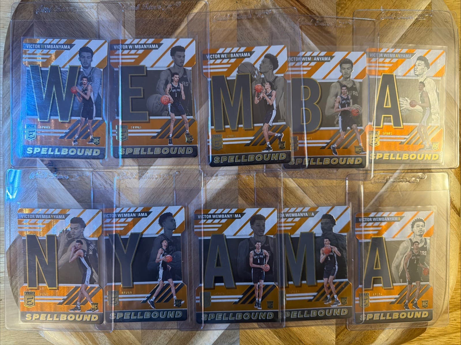 2023 Victor Wembanyama  Elite Spellbound Rookie Orange Die Cut Complete Set 1-10