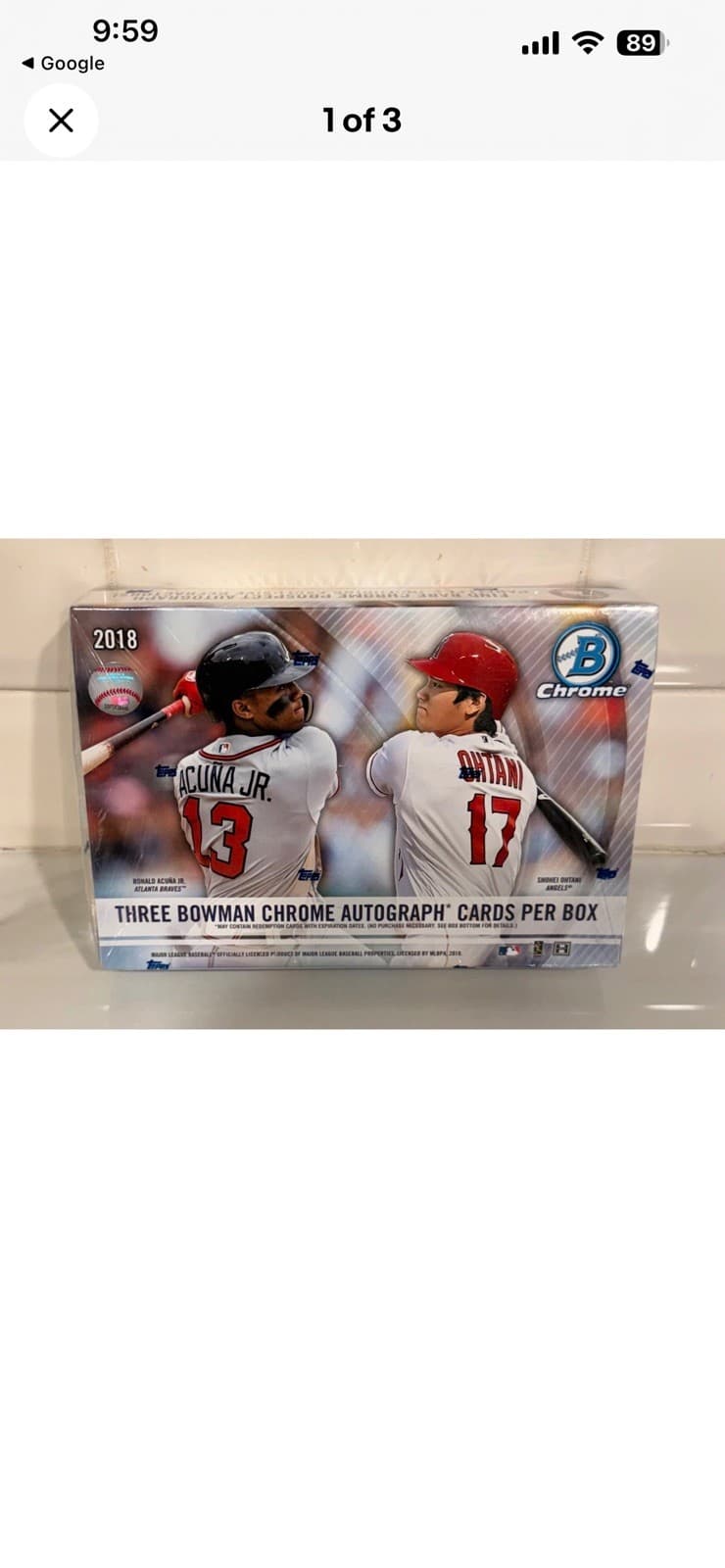 2018 Bowman Chrome  Sealed Hobby Box 3 Auto possible Ohtani