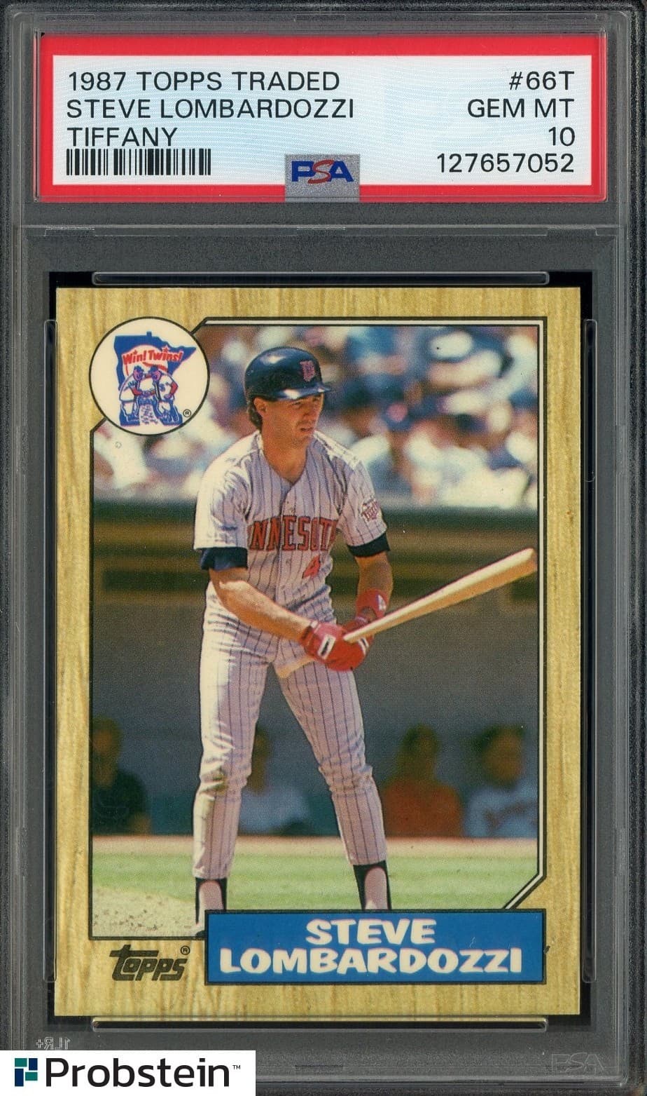 1987 Topps Traded Tiffany #66T Steve Lombardozzi Minnesota Twins PSA 10 GEM MINT