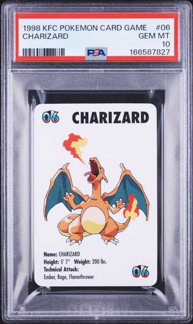1998 Kfc Pokemon Card Game #06 Charizard Psa 10