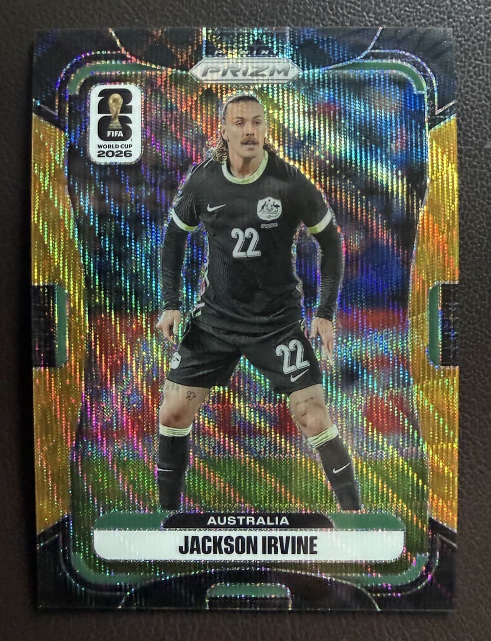 2026 Panini Prizm FIFA World Cup Jackson Irvine Black Gold Prizm  8/8 Bookend ⭐️