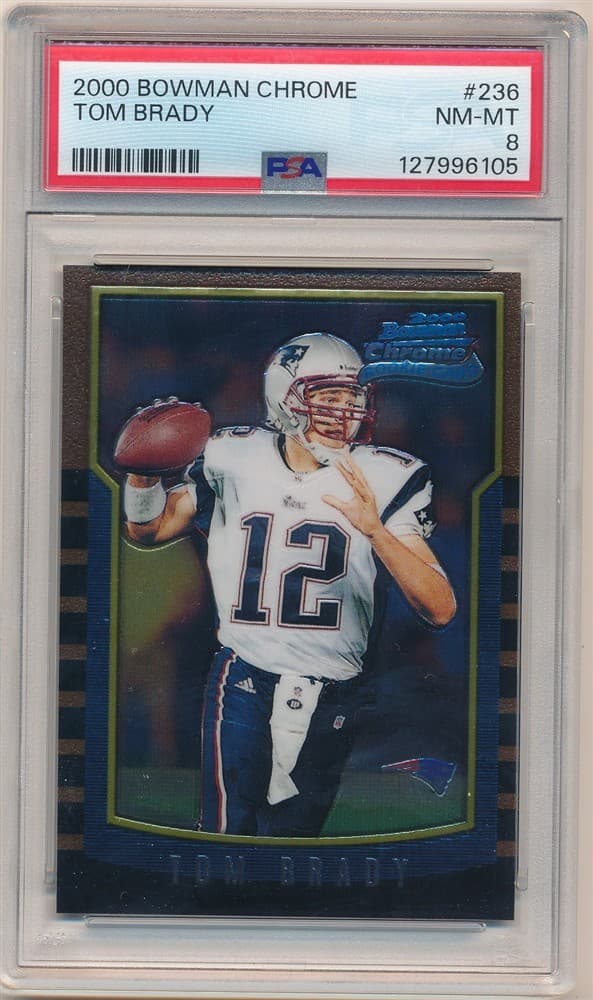 Tom Brady 2000 Bowman Chrome #236 Rc Rookie New England Patriots Sp Psa 8 Nm-Mt