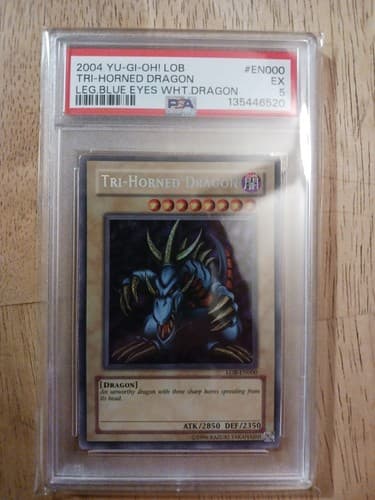 PSA 5 2004 Yu-Gi-Oh! Tri-Horned Dragon LOB-EN000