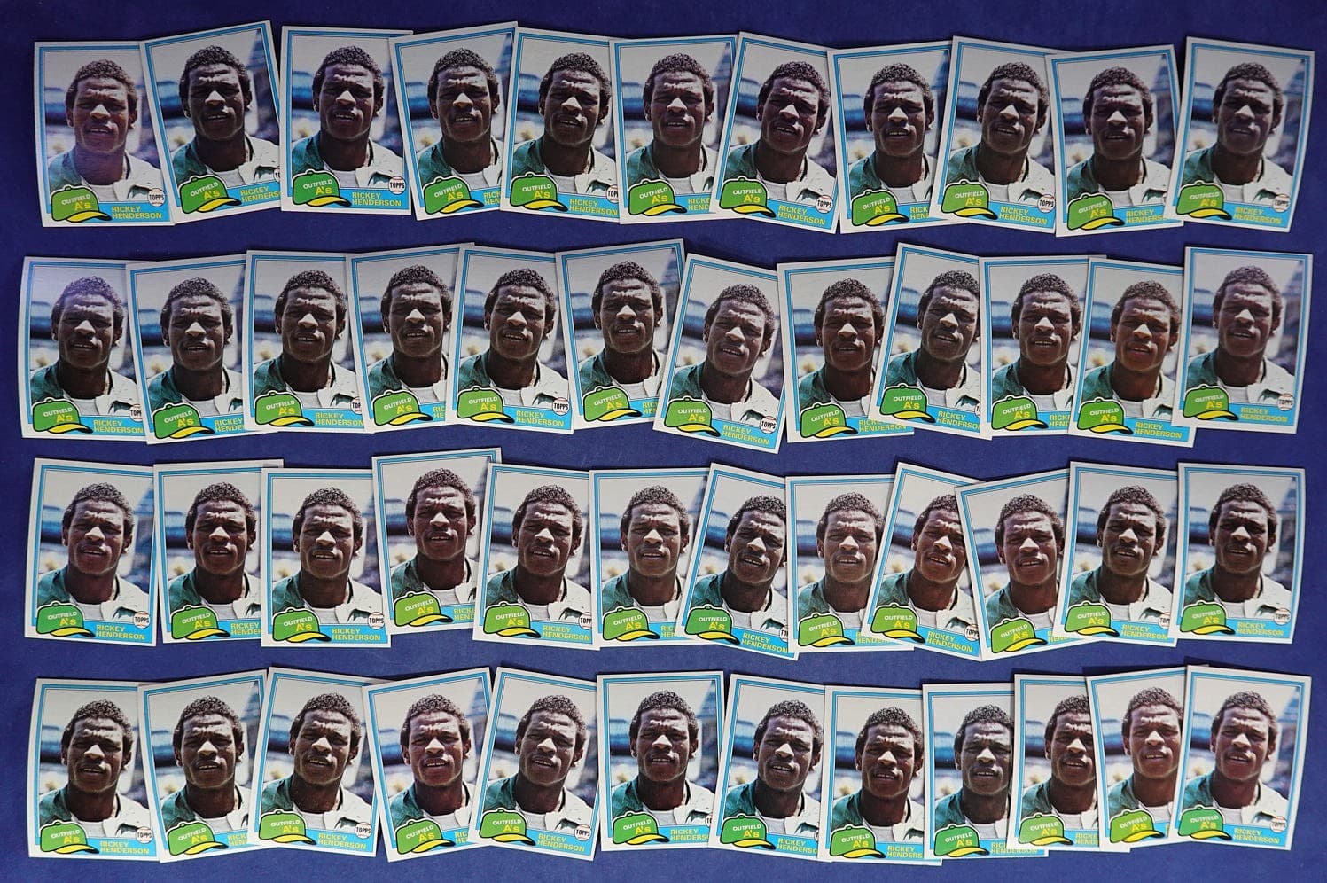1981 TOPPS #261 RICKEY HENDERSON HOF LOT OF 47 NMMT B373218