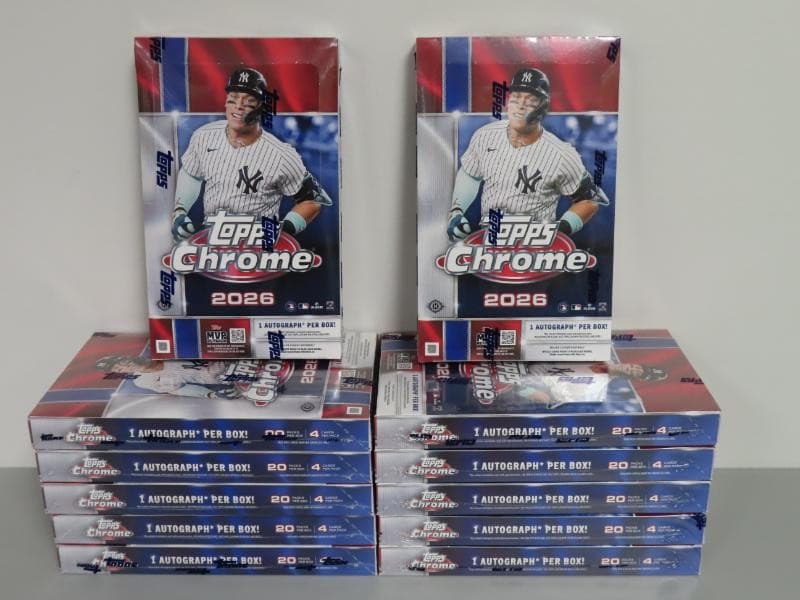 (12) Lot 2026 Topps Chrome MLB Baseball Factory Sealed Hobby Box