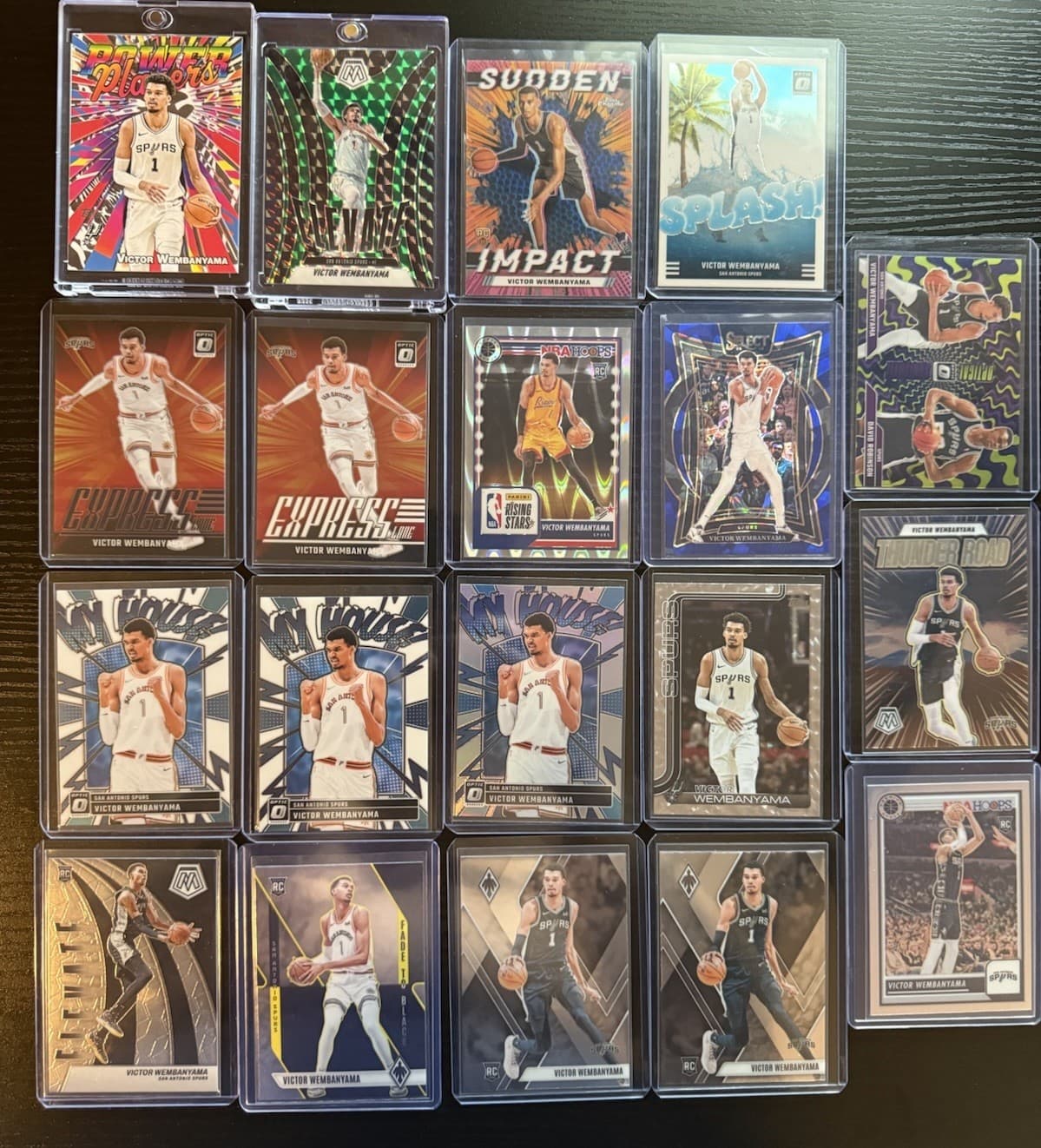 19 Card Victor Wembanyama RC Lot Optic Mosaic Phoenix Select Topps Refractors