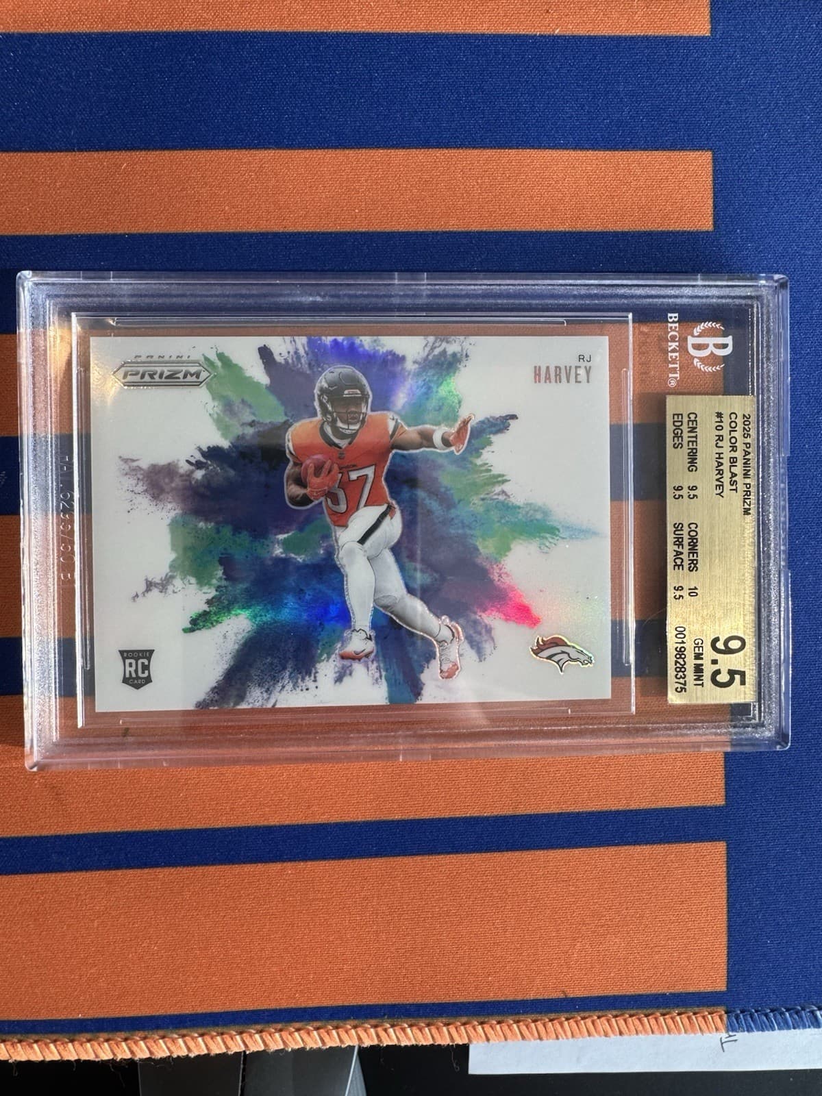 2025 Panini Prizm RJ Harvey Color Blast SSP BGS 9.5 True Gem