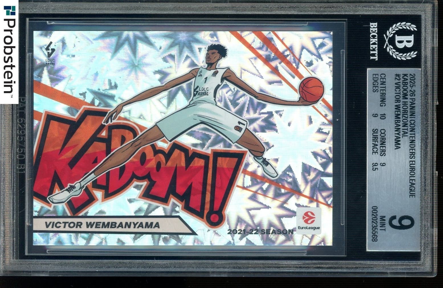 2025-26 Panini Contenders Euroleague KABOOM! Victor Wembanyama SSP BGS 9