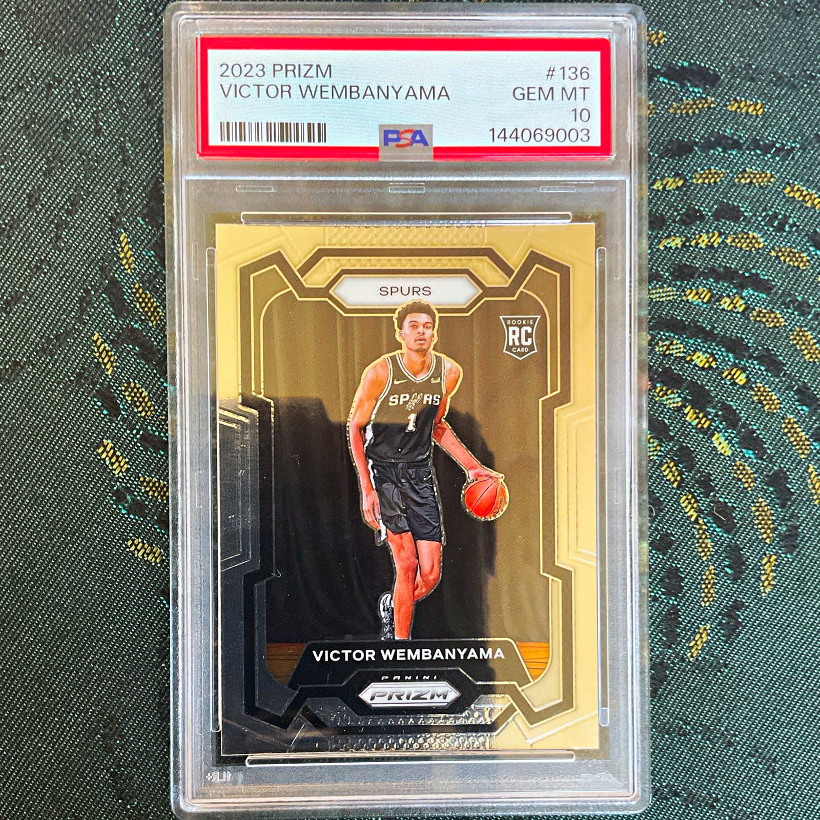 Panini 2023-24 Prizm Victor Wembanyama RC #136 Base Set Spurs PSA 10