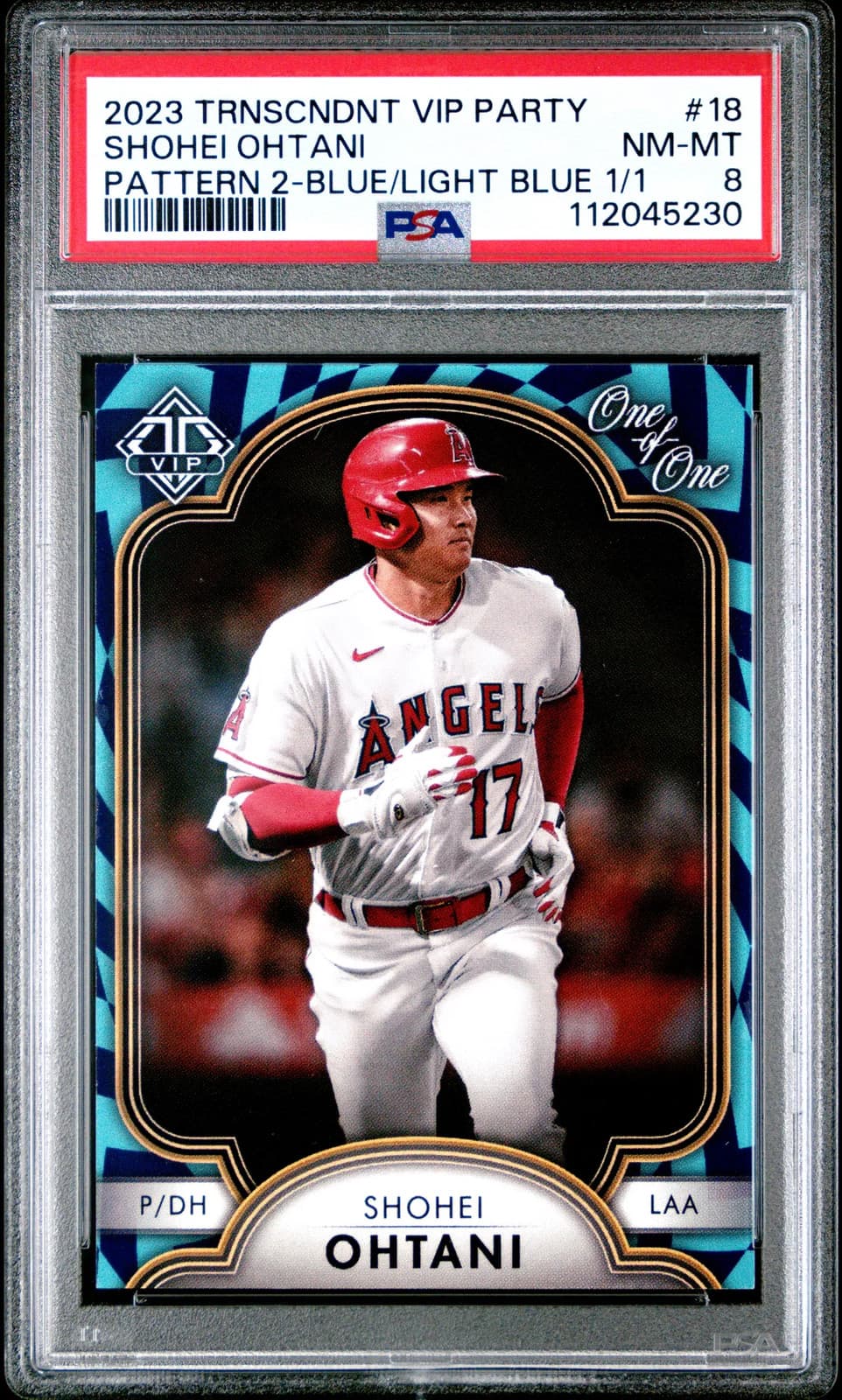 2023 Topps Transcendent Vip Party Shohei Ohtani #18 2 Blue Light Blue 1/1 PSA