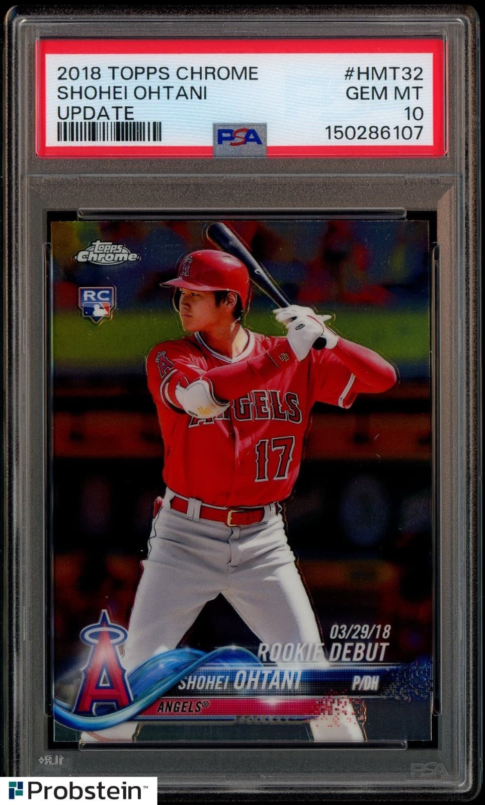 2018 Topps Chrome Update #HMT32 Shohei Ohtani RC Rookie PSA 10 Centered