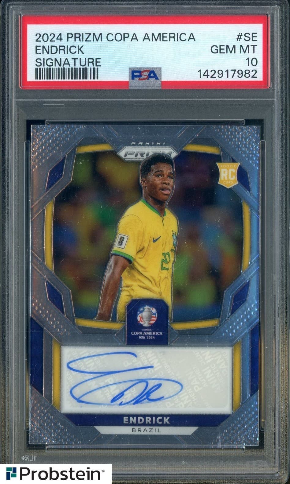 2024 Panini Prizm Copa America Soccer Endrick RC Rookie AUTO PSA 10 GEM MINT