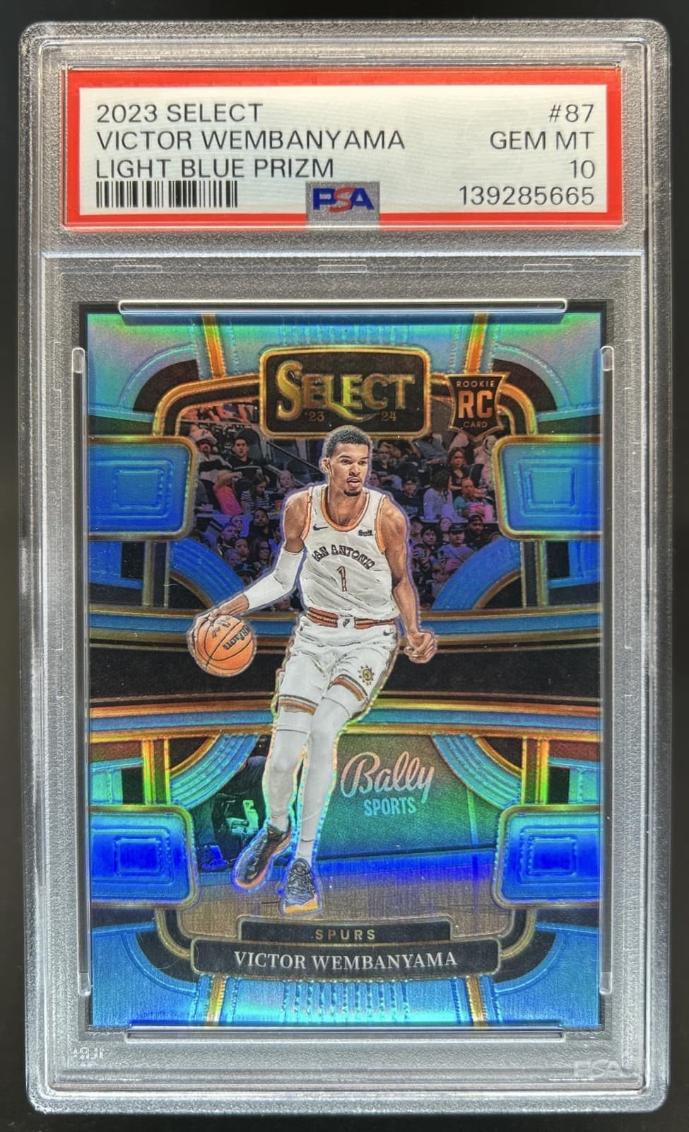 2023-24 Select Victor Wembanyama RC Light Blue Prizm Concourse #/299 PSA 10