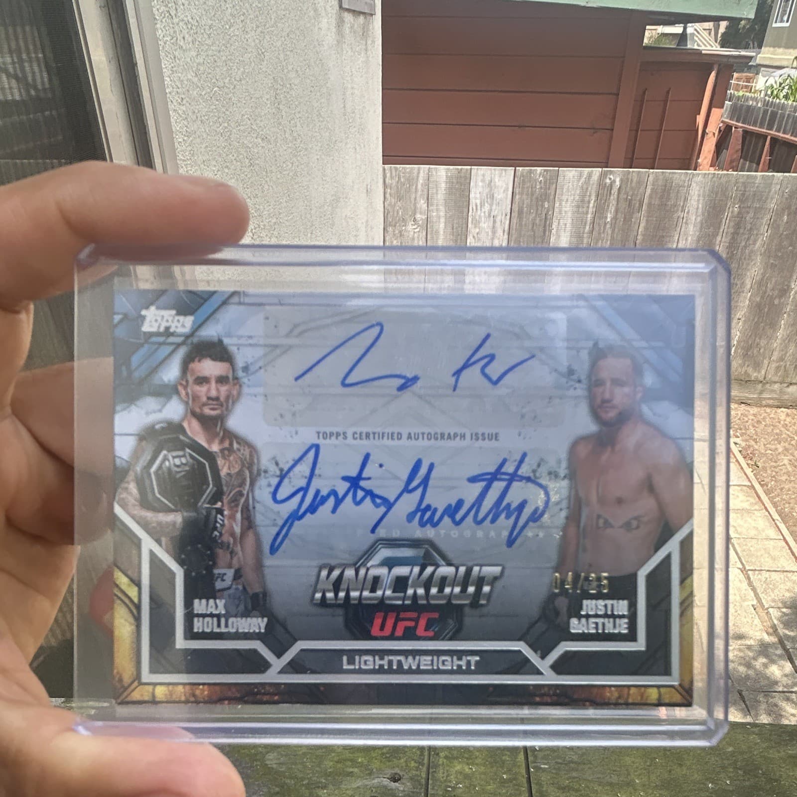 Topps 2026 UFC Knockout Dynamic Duels Auto #DD-HG Holloway Gaethje 04/25