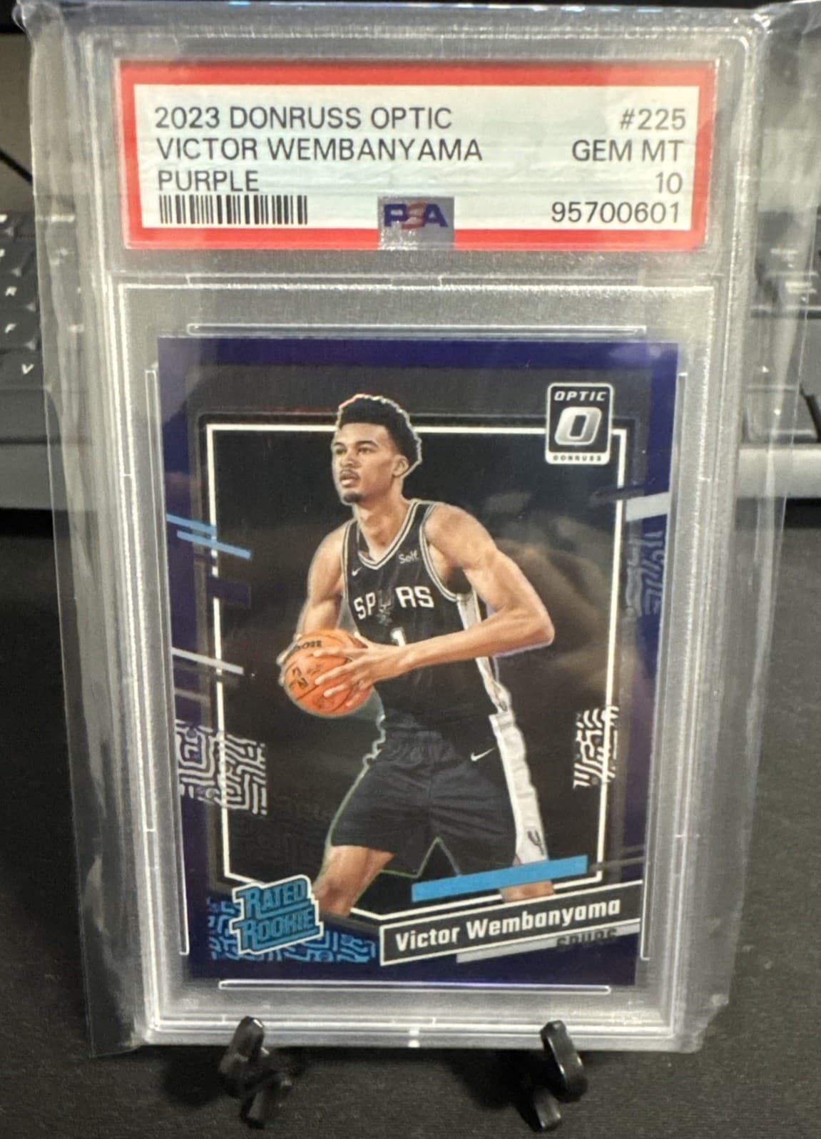 2023-24 Panini Donruss Optic - Victor Wembanyama #225 Purple Prizm (RC) PSA 10