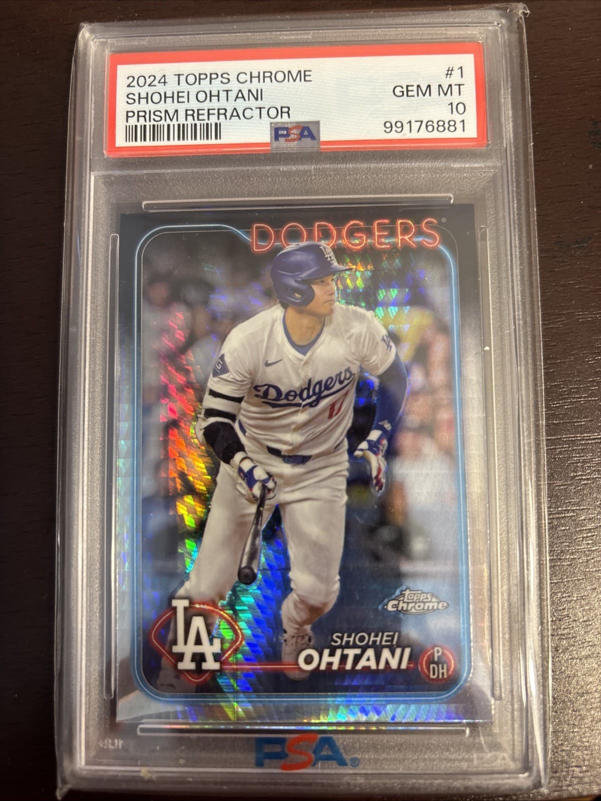 2024 Topps Chrome Shohei Ohtani Prism Refractor #1 Dodgers PSA 10 GEM MINT
