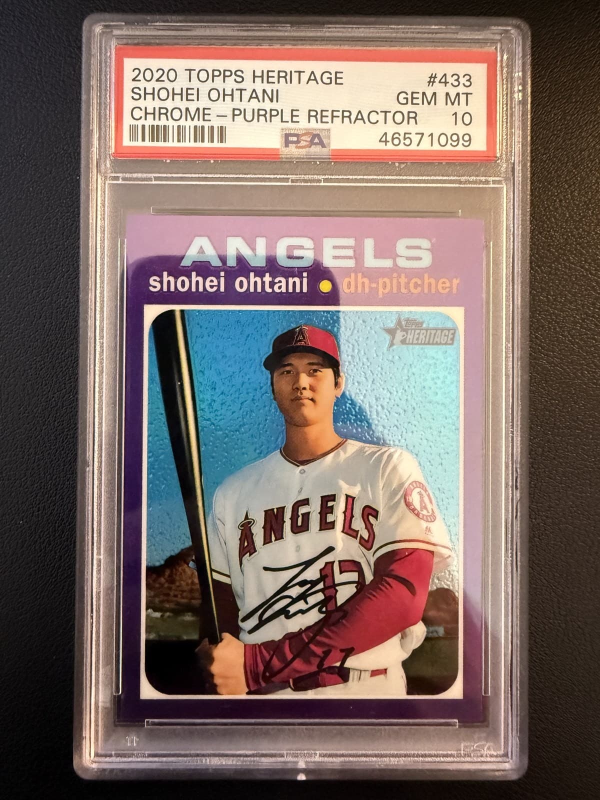 2020 Topps Heritage Chrome Shohei Ohtani #433 Purple Refractor PSA 10 Gem Mint