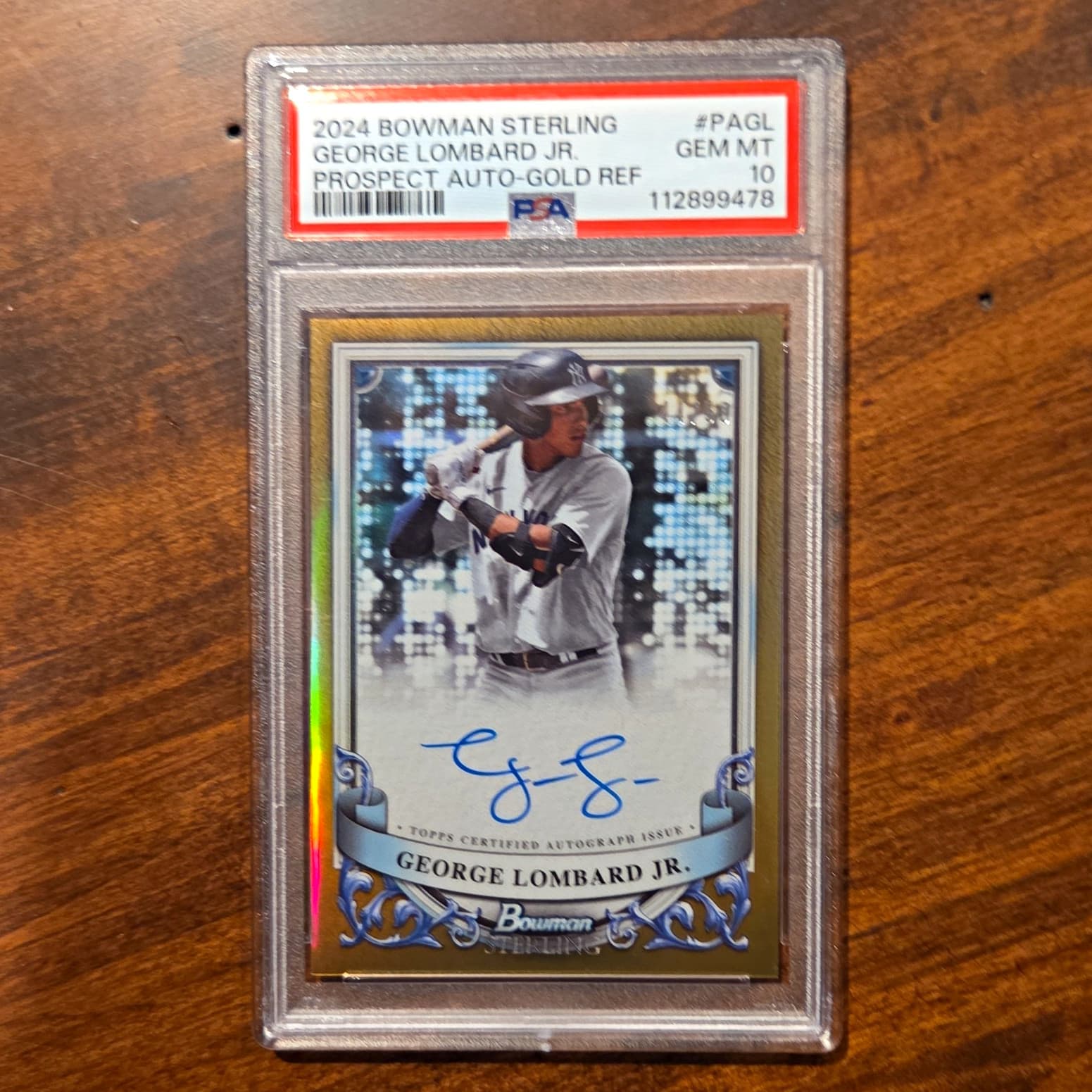 Bowman Sterling George Lombard Jr. PA-GL Gold Refractor /50 PSA 10 ROOKIE Auto