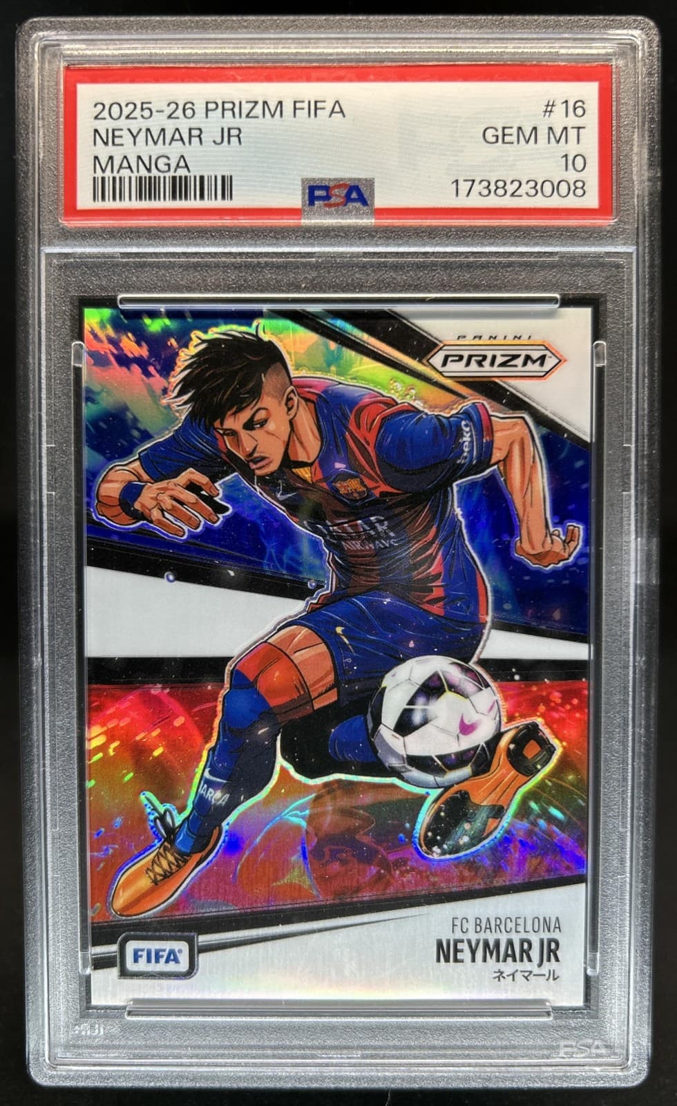 2025-26 Panini Prizm FIFA Neymar Jr Manga SSP #16 Barcelona PSA 10 GEM MINT