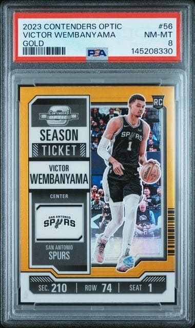 2023 Panini Contenders Optic Victor Wembanyama Gold Rookie /10 #56 PSA 8