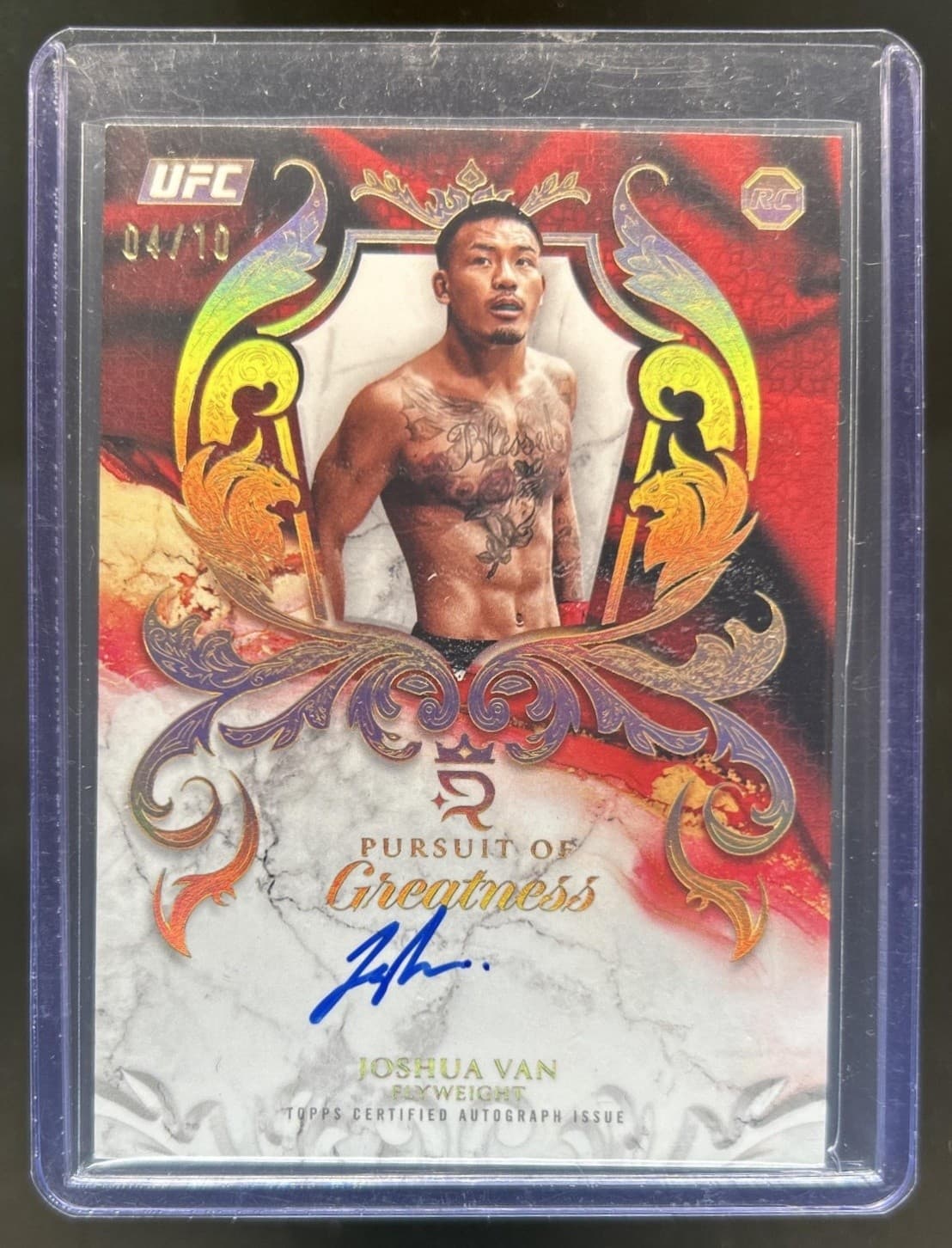 2025 Topps UFC Royalty Joshua Van Pursuit of Greatness RC Gold Auto #/10