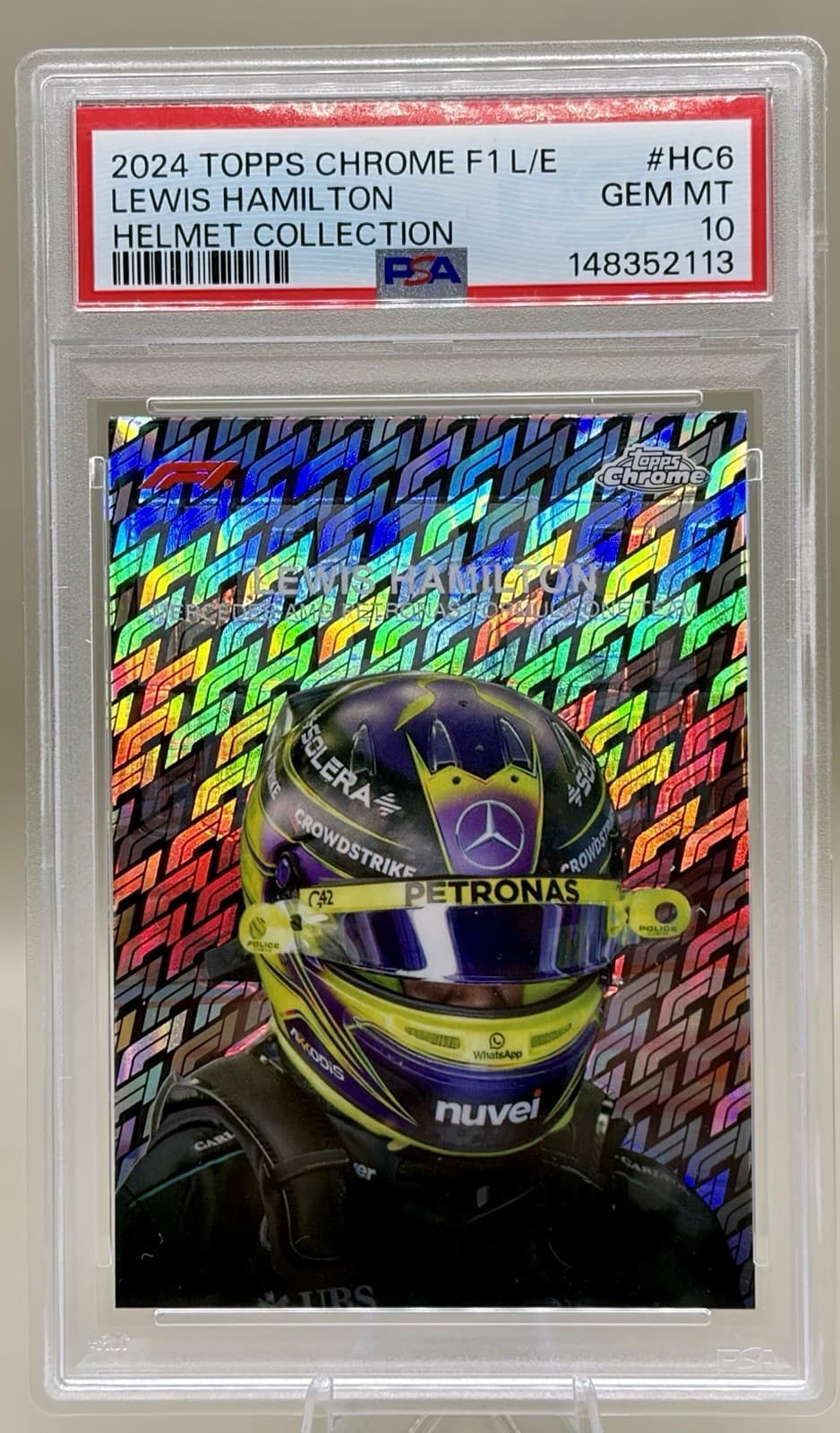 Lewis Hamilton PSA 10 Logofractor Helmet Collection 2024 Topps Chrome Formula 1