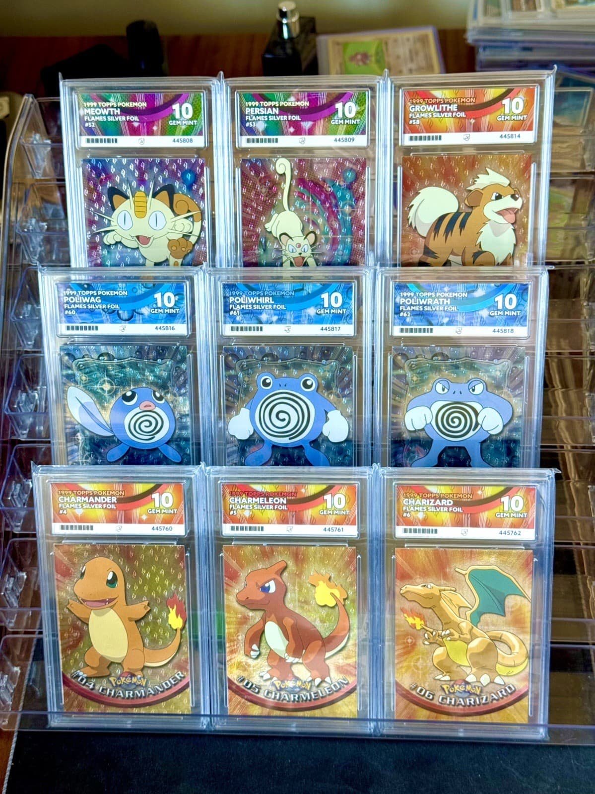 Pokemon Topps Chrome Series 1 - Complete Set Graded - 90 x Flame Foil, Charizard