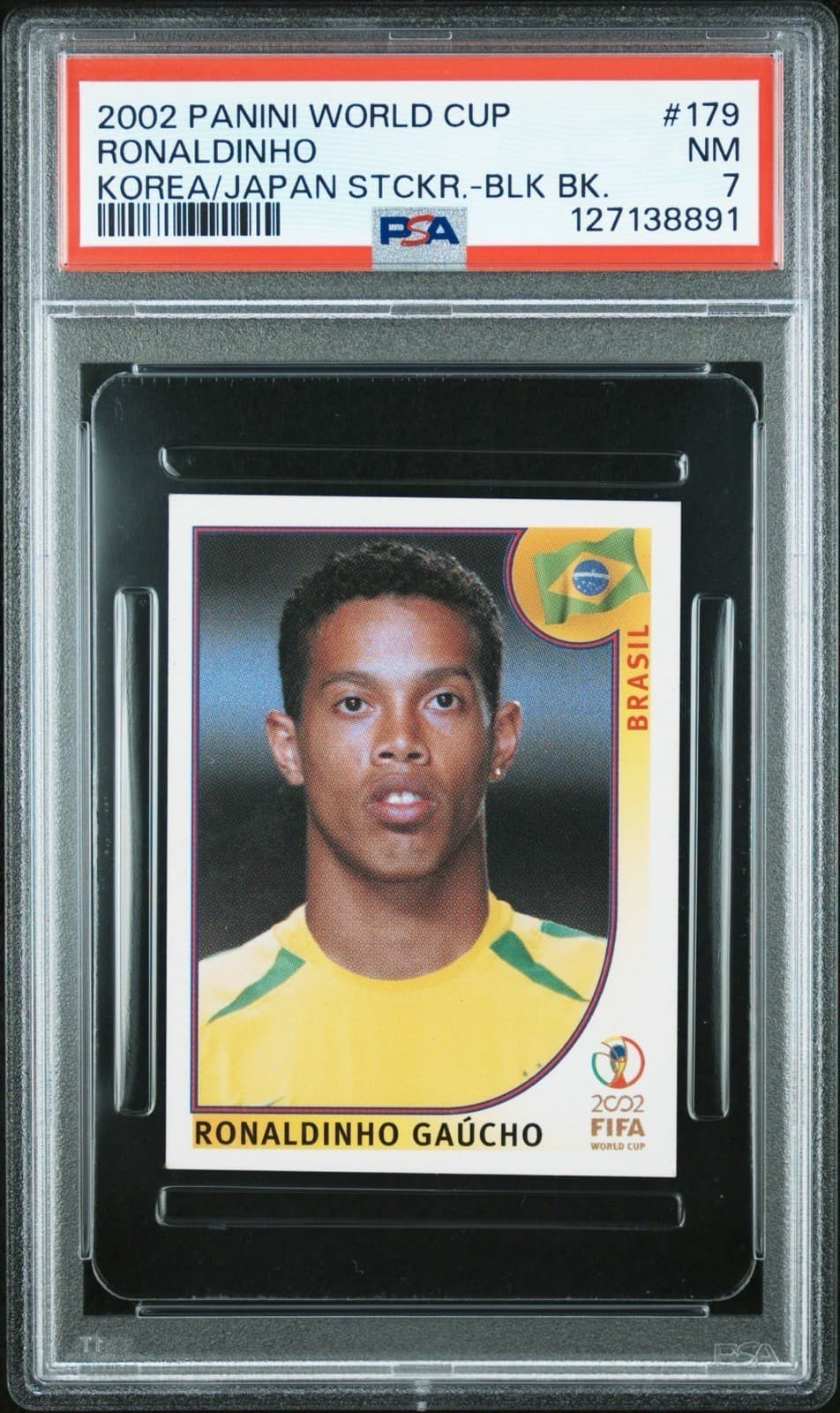 2002 PANINI WORLD CUP JAPAN/KOREA RONALDINHO BRAZIL PSA 7