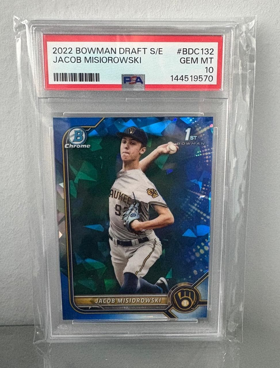 2022 BOWMAN DRAFT CHROME SAPPHIRE EDITION #BDC132 JACOB MISIOROWSKI PSA 10