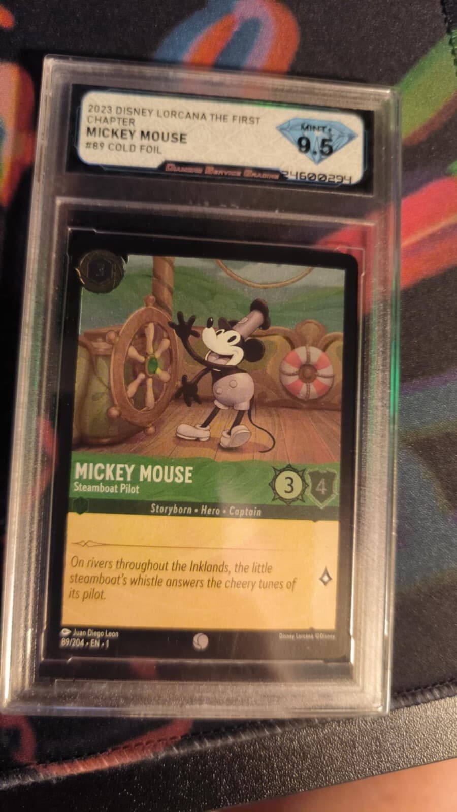 Disney Lorcana MickeyMouse Steamboat Pilot The First Chapter 89/204 Foil PSA9,5 