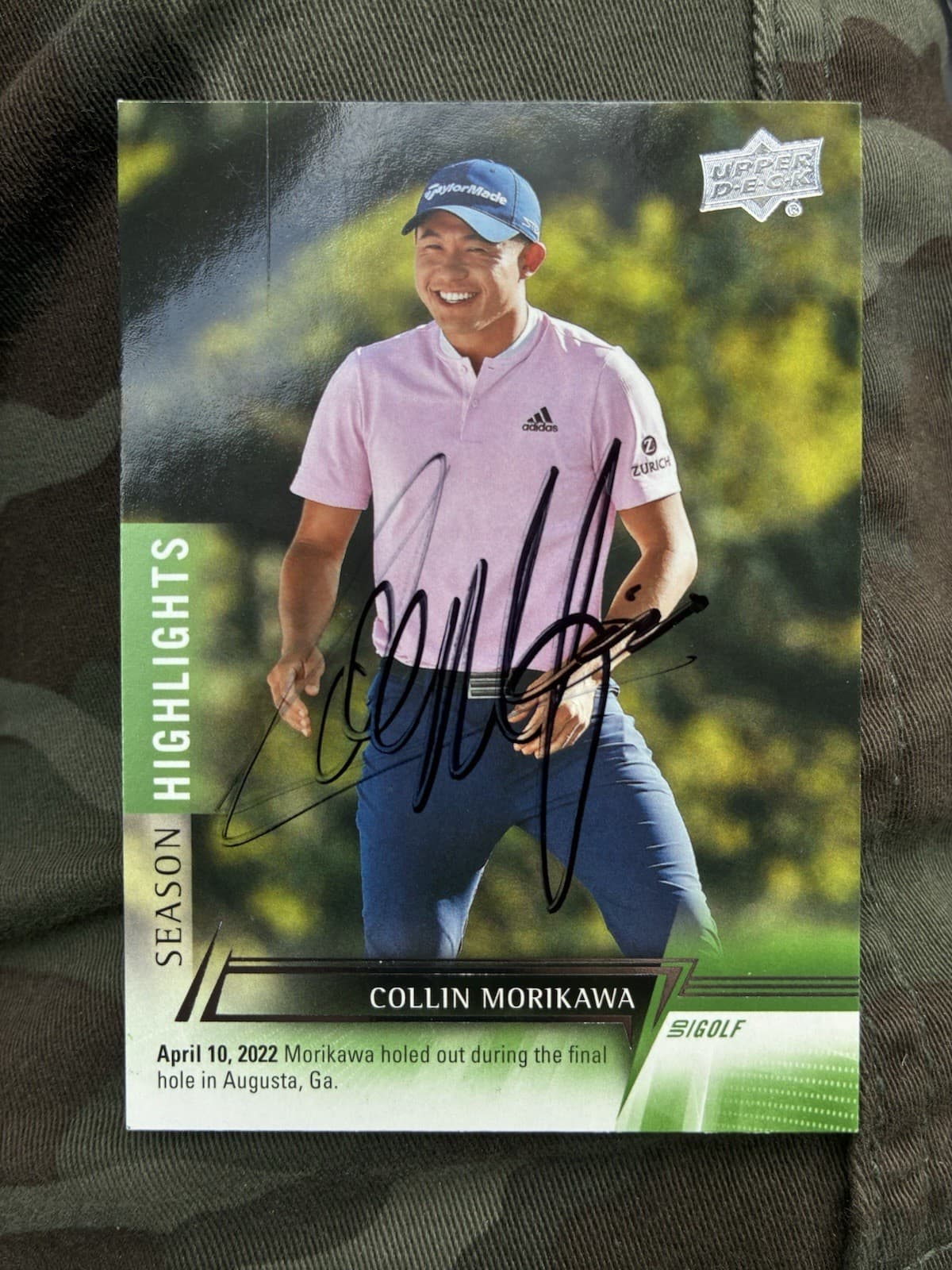 Collin Morikawa autographed Upper Deck Season Highlights Golf Card #79