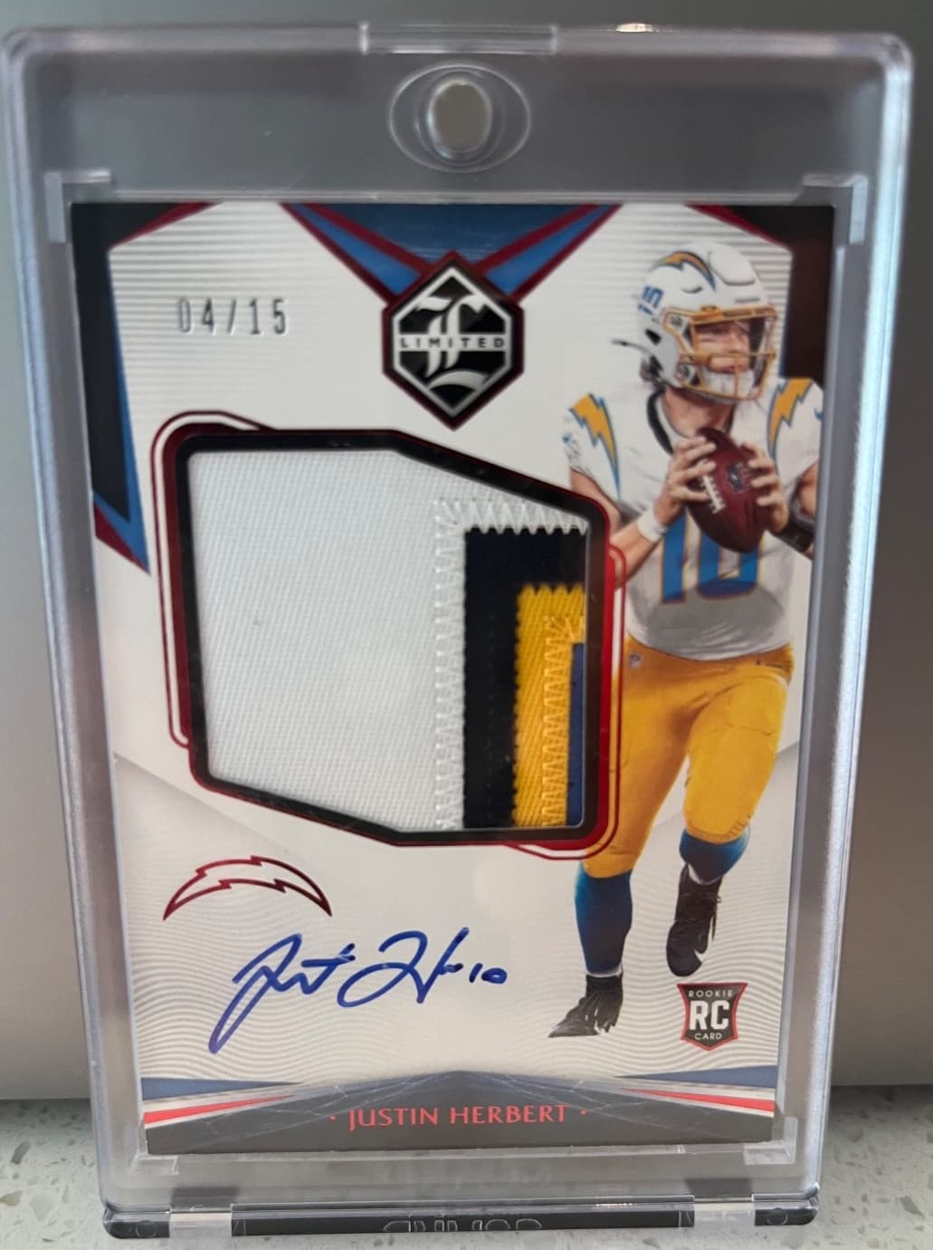 2020 Panini Limited - Rookie Patch Auto Justin Herbert #145 4/15