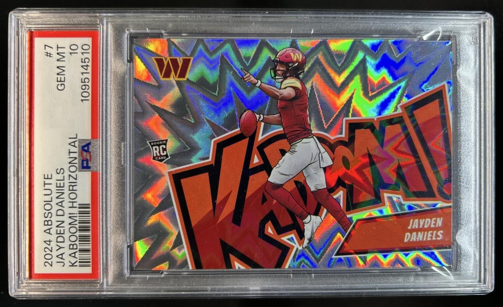 2024 Panini Absolute Jayden Daniels Kaboom Horizontal RC Rookie SSP #7 PSA 10