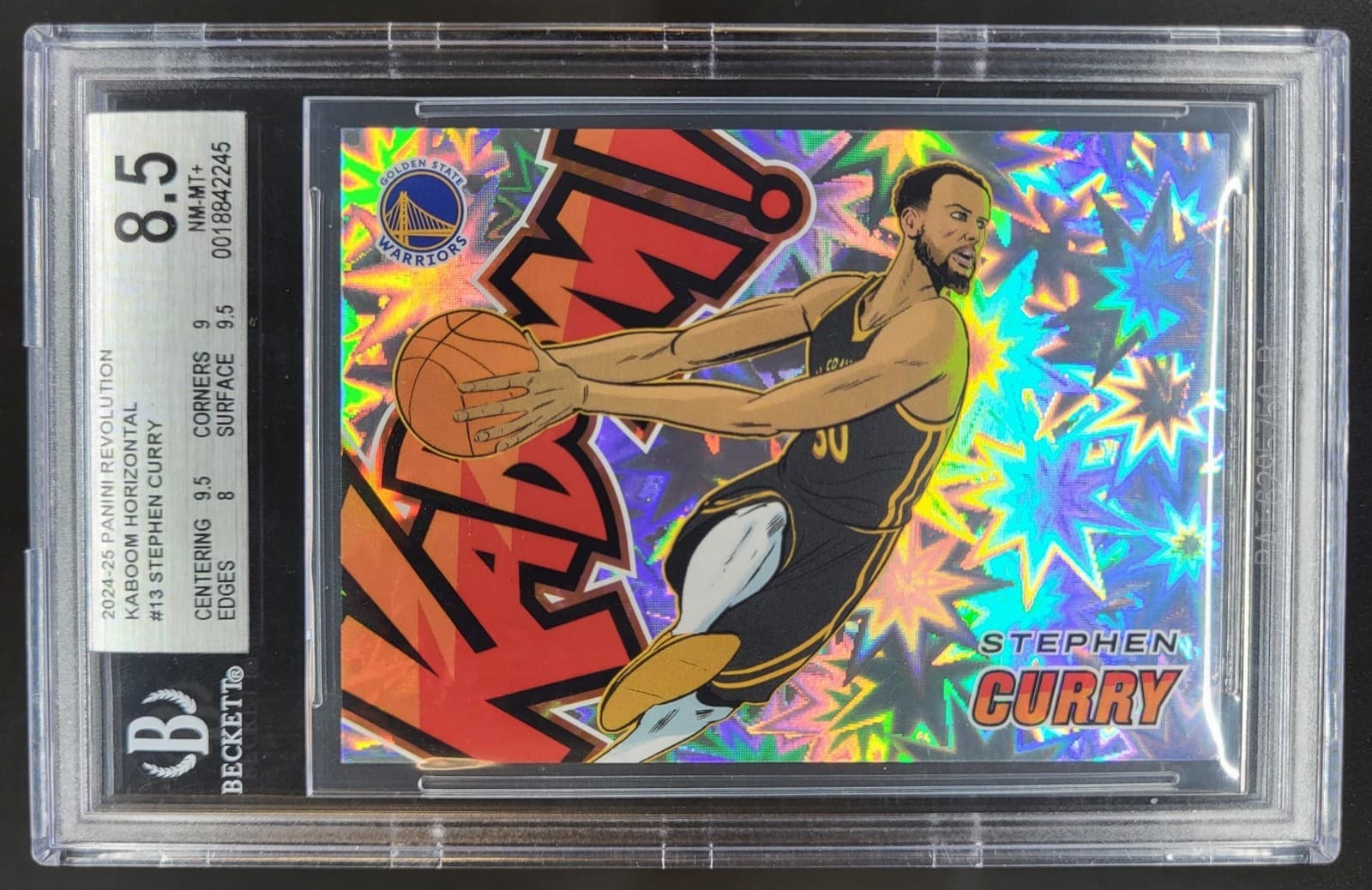 2024-25 Panini Revolution Stephen Curry Kaboom SP Horizontal BGS 8.5 Warriors RI