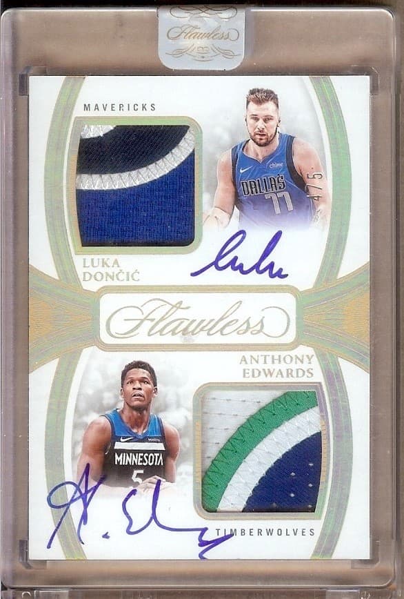 2024-25 Panini Flawless Luka Doncic / Anthony Edwards Dual Auto Patch 4/5!! Wow