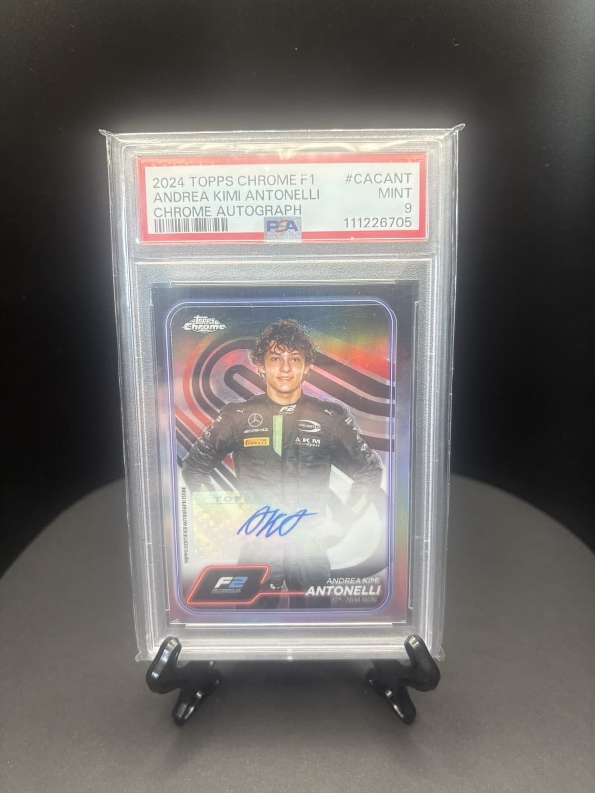 Topps 2024 Chrome F1 Andrea Kimi Antonelli Auto Rookie PSA 9 CAC-ANT