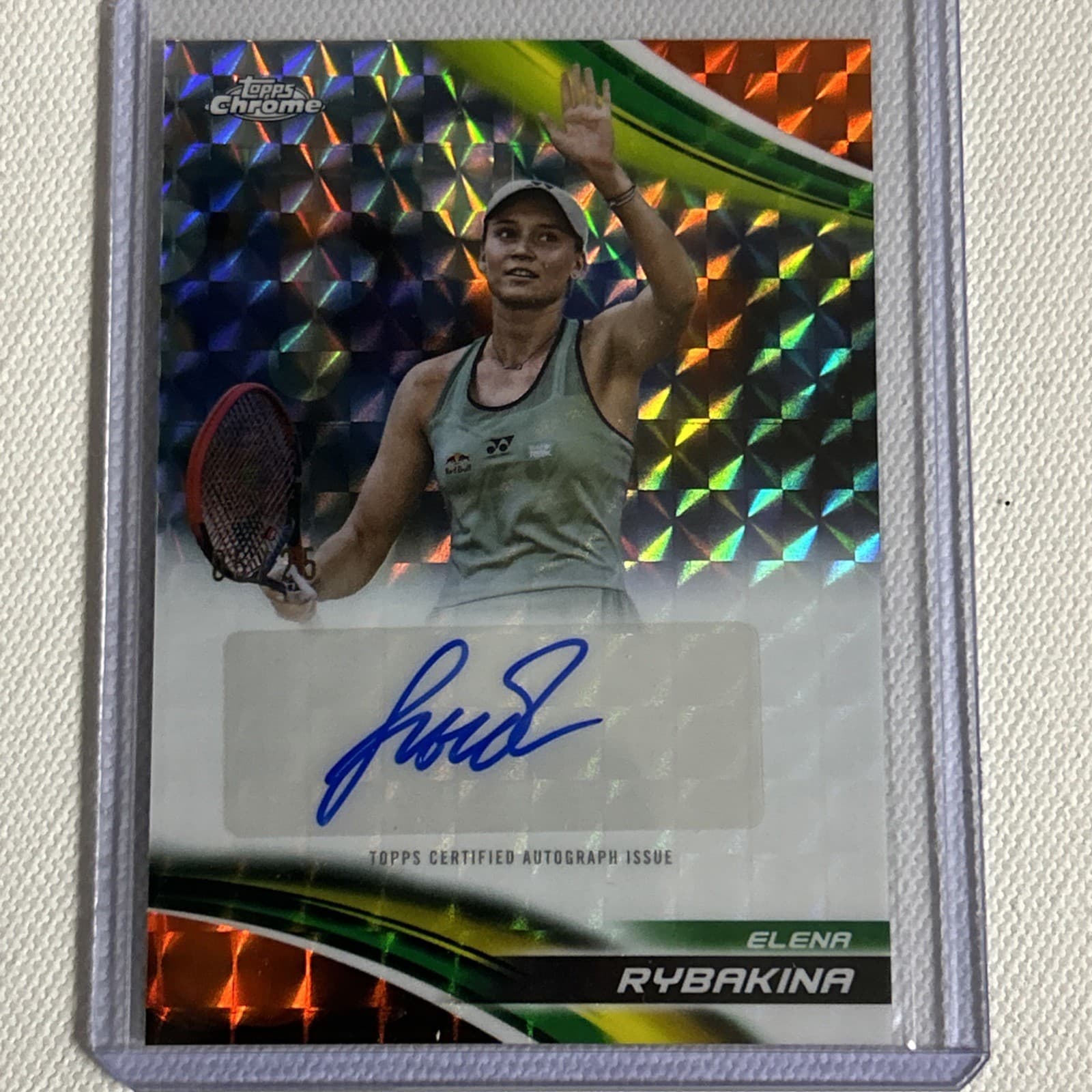2025 Topps Chrome Tennis Auto Elena Rybakina Orange Geometric Refractor /25 WTA