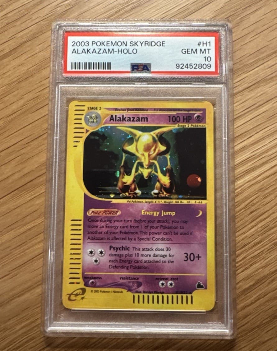 2003 POKEMON SKYRIDGE #H1 ALAKAZAM-HOLO PSA 10