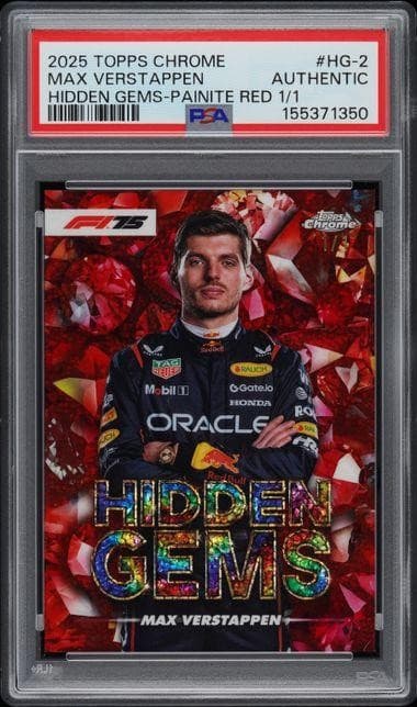 2025 Topps Chrome Max Verstappen Hidden Gems Painite Red 1/1