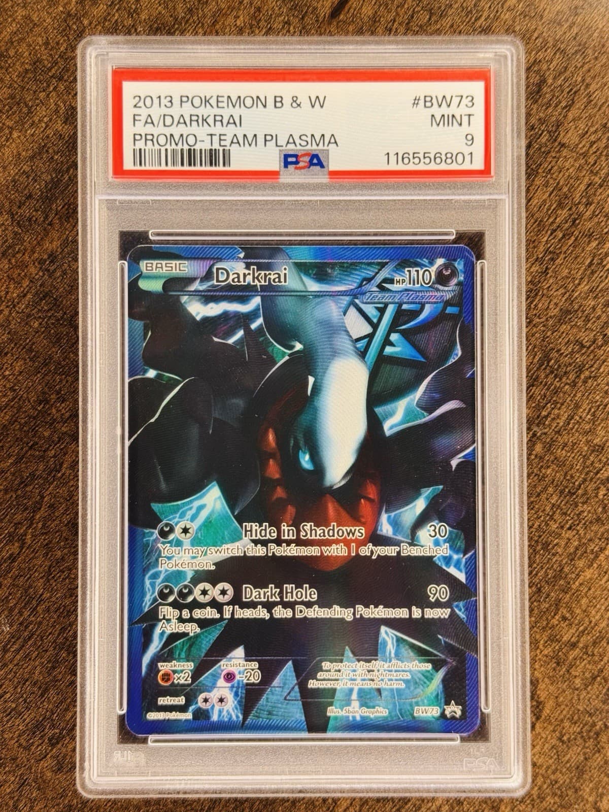 Darkrai Bw73 Psa 9 Promo 2013 Pokemon Black & White Team Plasma 🔹